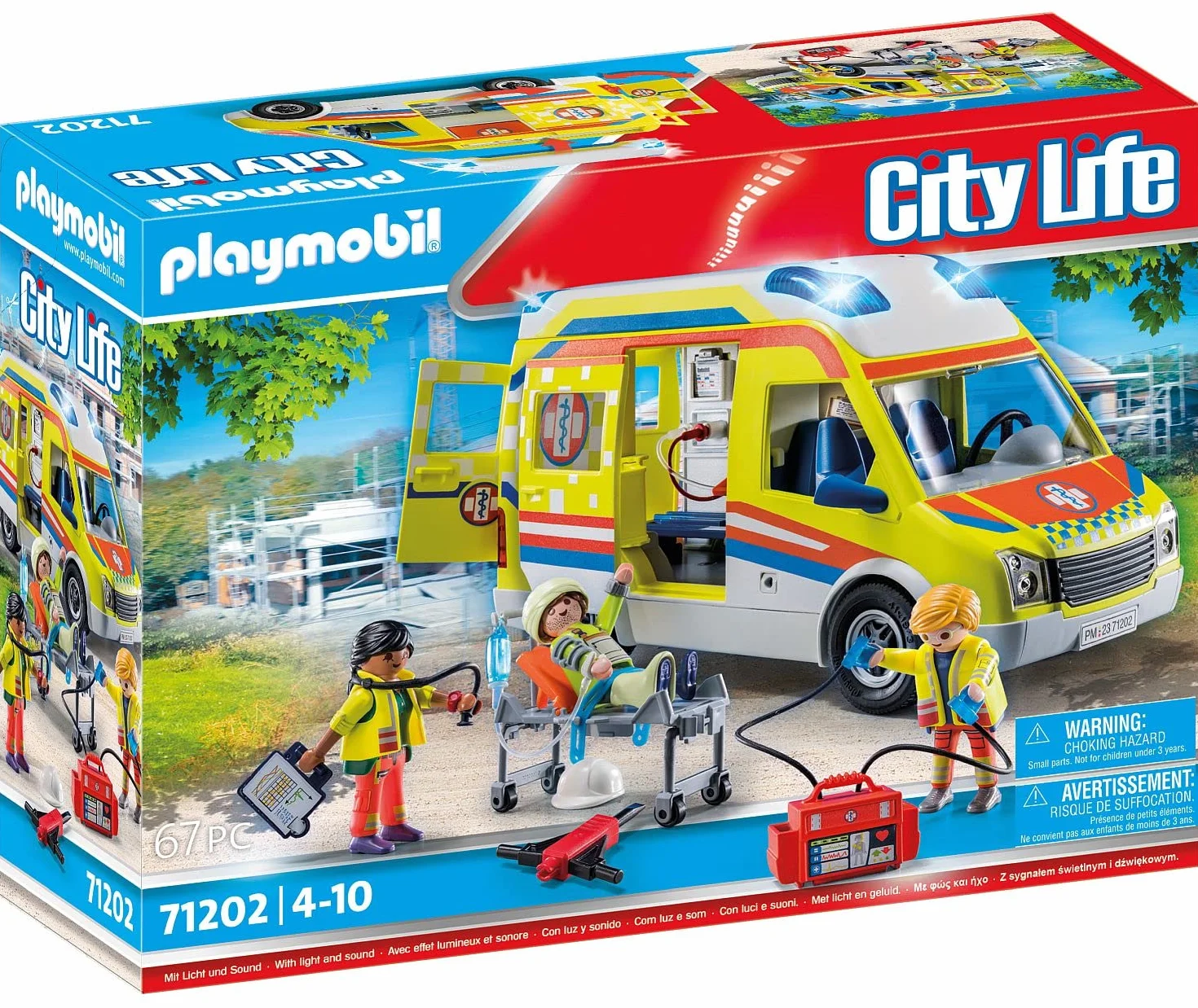 PLAYMOBIL City Life 71202 Ambulanza, con luci e Suoni, Giocattolo dai 4 Anni