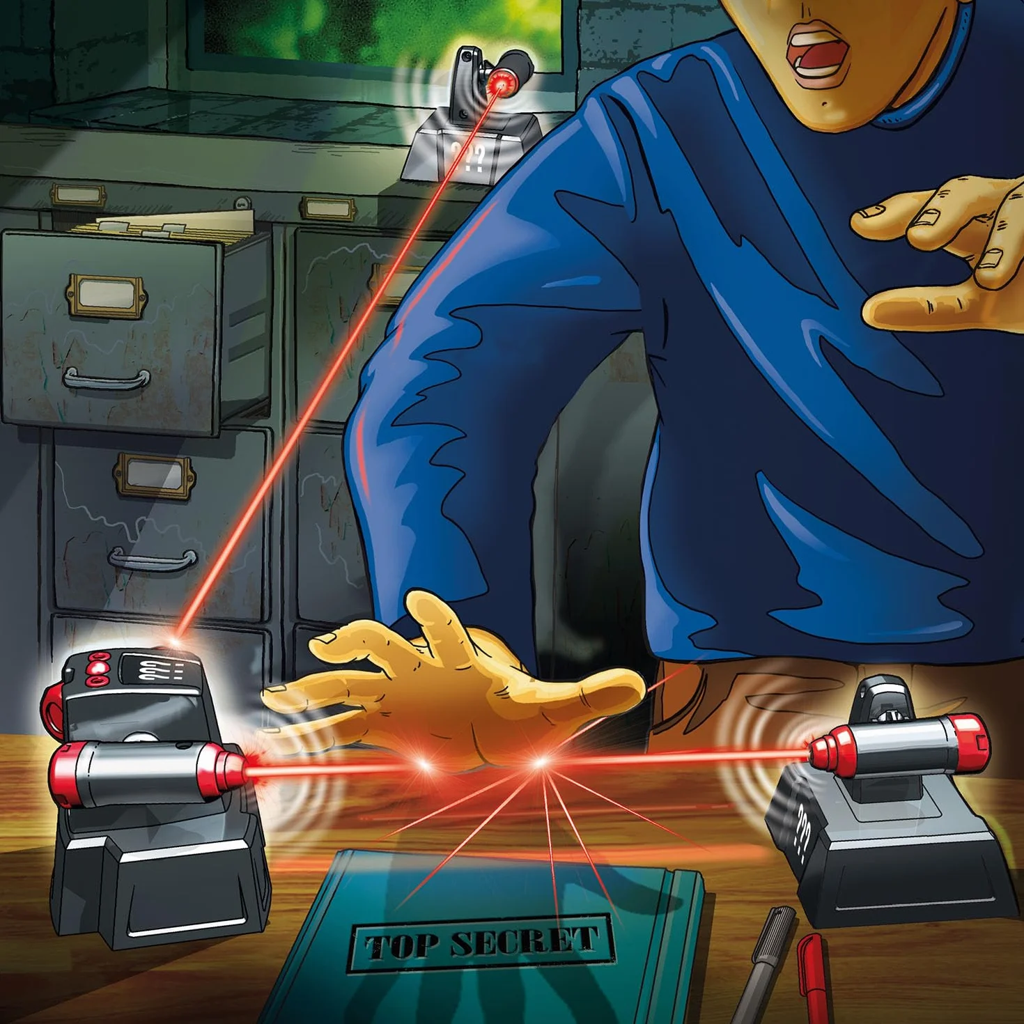 Kosmos Die DREI Sistema di Sicurezza 632489, Sistema di Allarme con Tecnologia LED, Set di Giocattoli da Detective per Bambini a Partire dagli 8 Anni, Sicuro la Tua Camera da Letto, Gadget, Regalo,