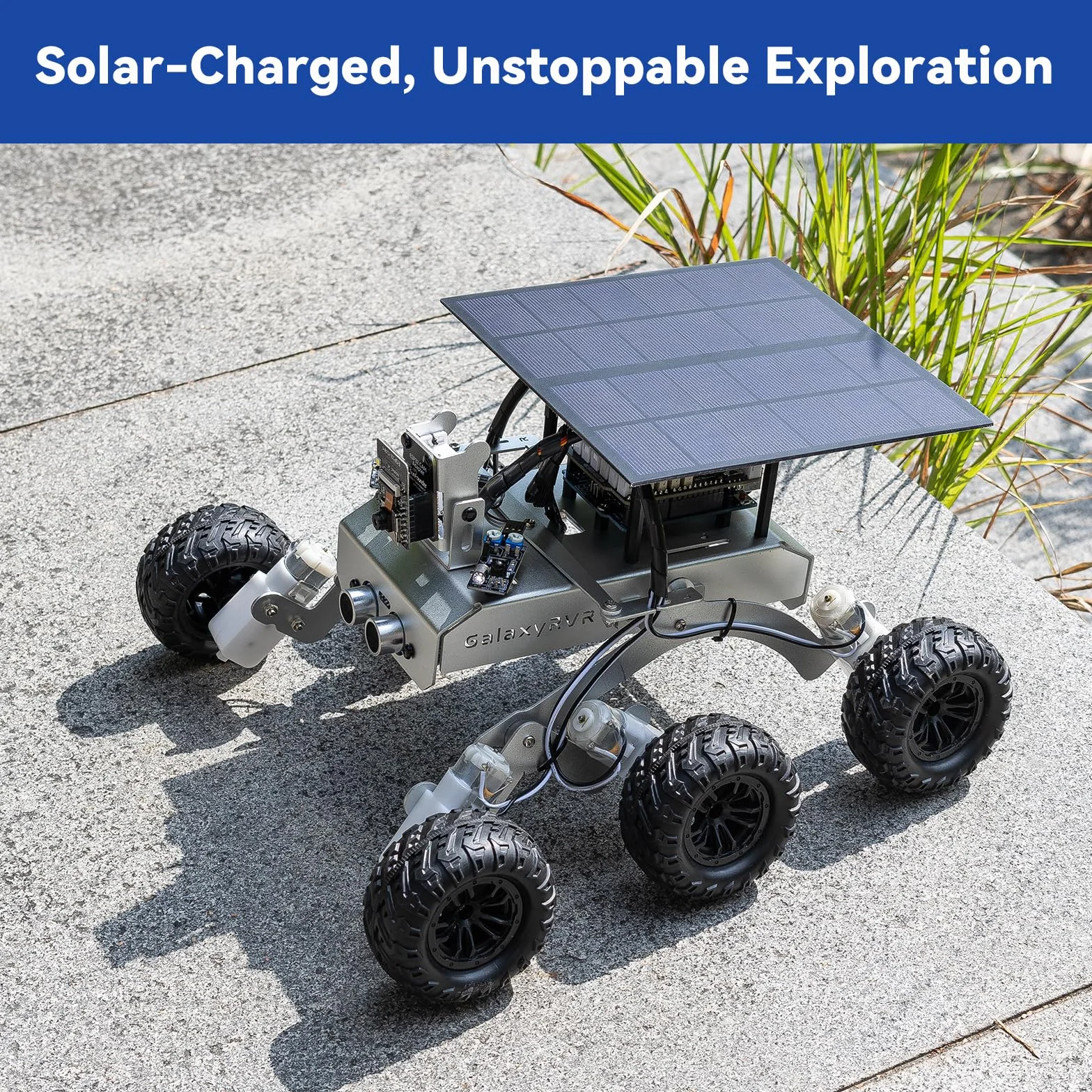 SunFounder GalaxyRVR Mars Rover STEM Kit per Arduino, compatibile con Uno R3, sospensione Rocker-Bogie, Scratch, C, fotocamera, FPV, batteria ricaricabile, per studenti, educatori, ingegneri