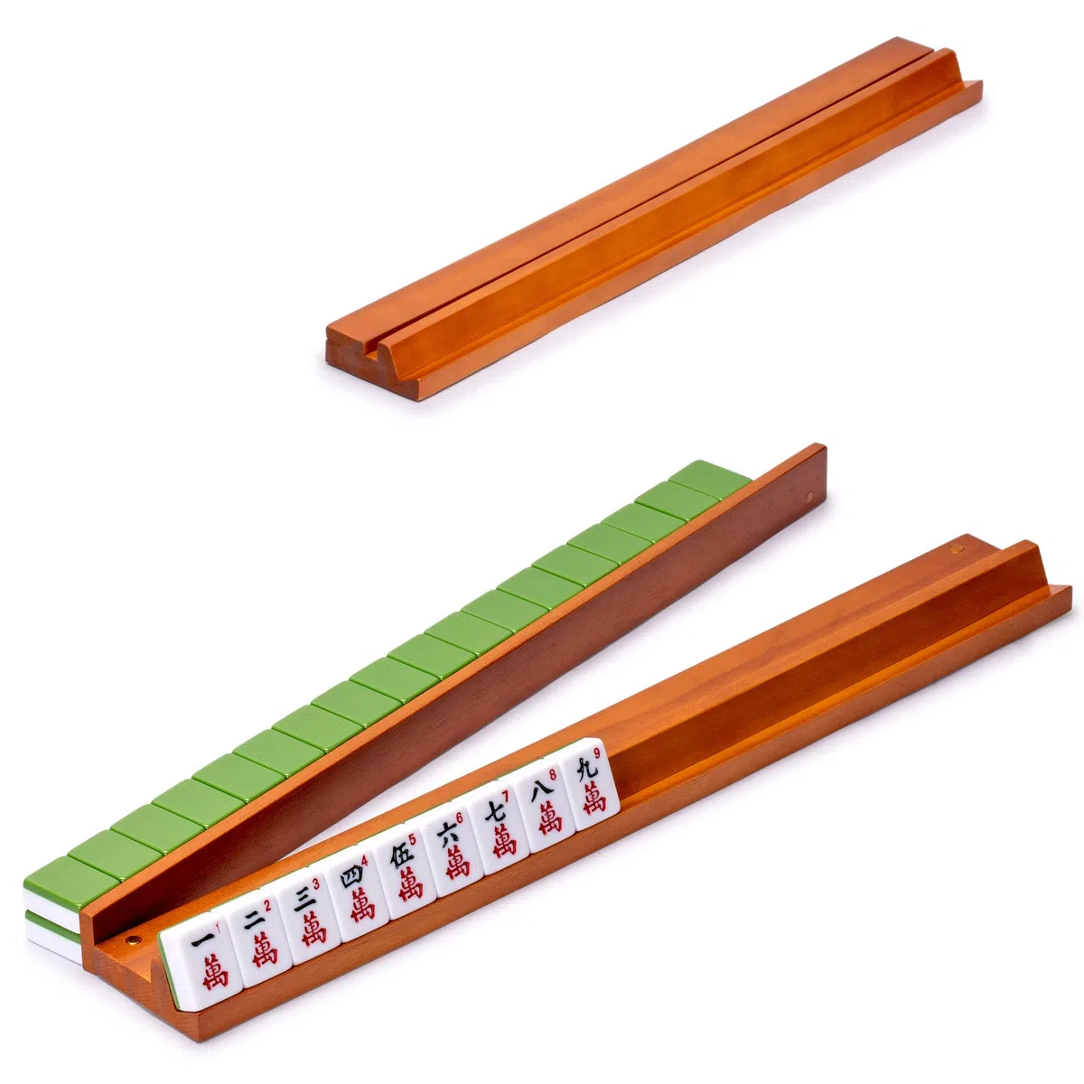 Yellow Mountain Imports Huntington Set di mahjong americano custodia morbida verde oliva 4 rack spingitori dadi monete punteggio
