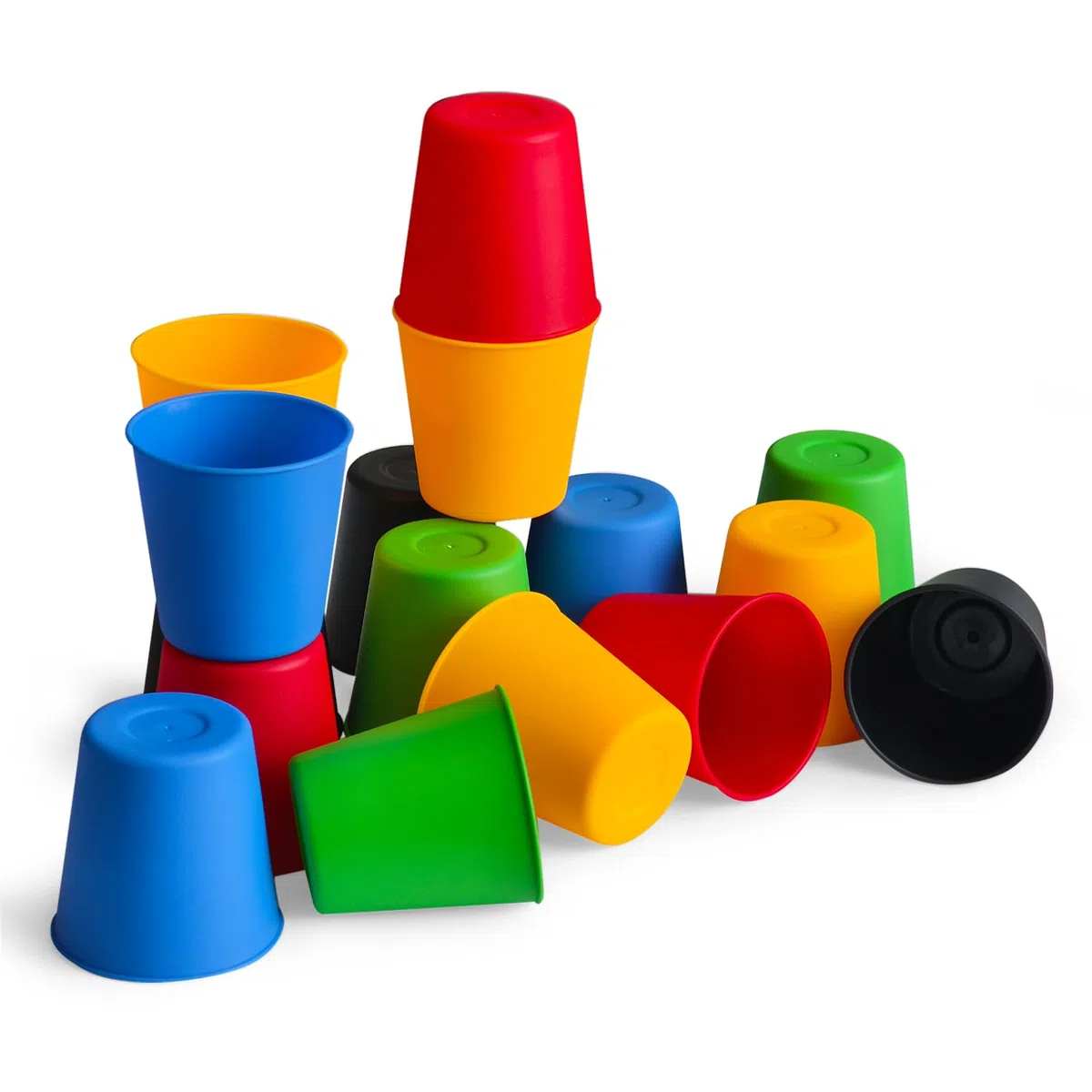 Parez Toys Quick Stacking Cups, Gioco di Tazze Impilabili, Giochi di Velocità, Giocattoli Interattivi con 24 Carte e 30 Tazze