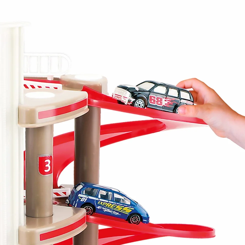 STARLUX - Maxi Garage Totale con 3 Livelli, Piattaforma di Servizio e Circuito di 4 Metri - da 3 Anni - Made in Europe - 401016