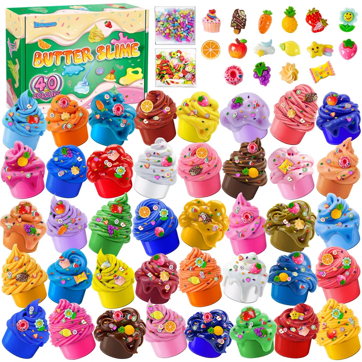 40 Pack Butter Slime Kit per Bambini, Giocattoli Slime per Ragazzi e Ragazze, Slime Profumato per Feste e Favori, Morbido e Non Appiccicoso