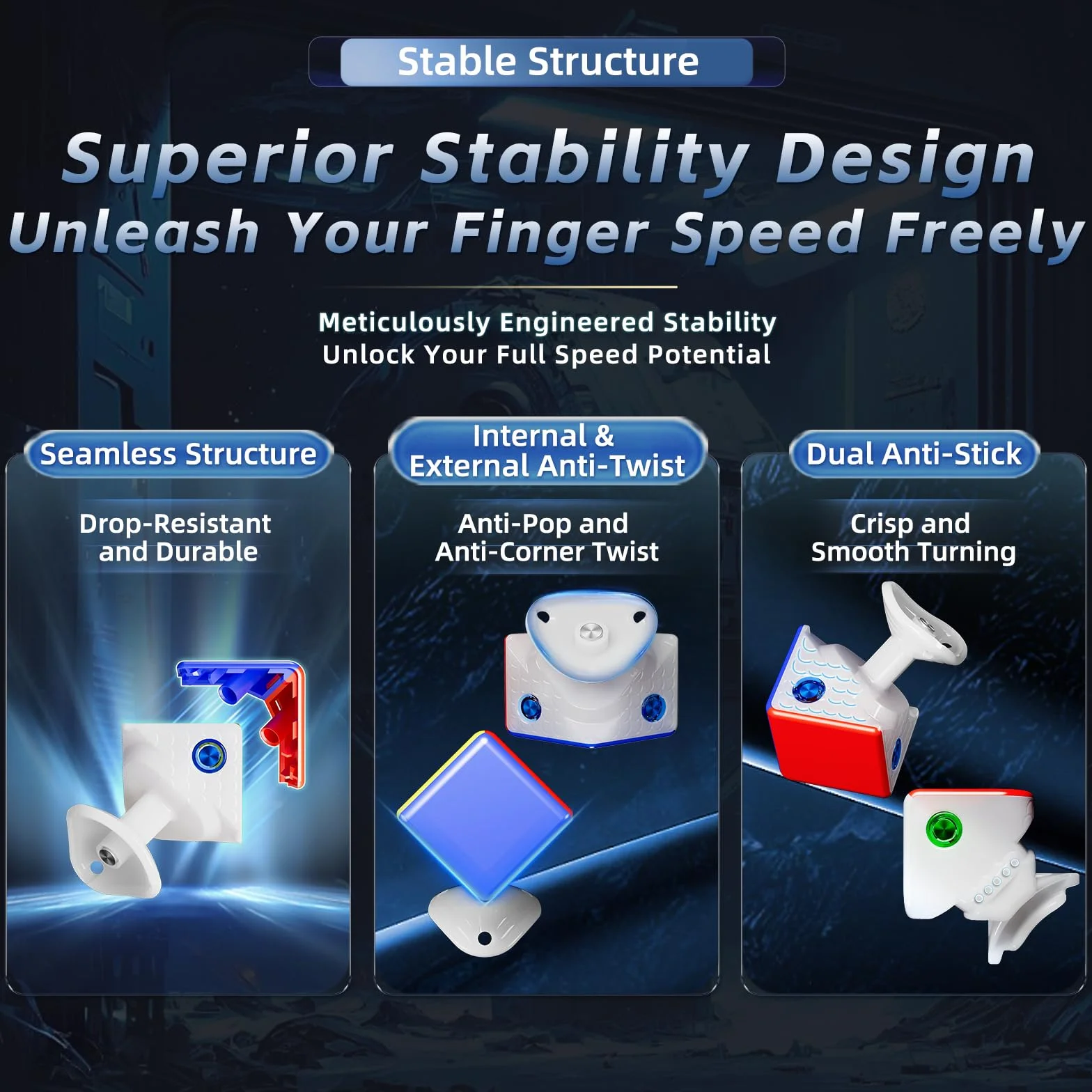 Moyu Weilong V11 2025 Speed Cube 3x3 Senza Adesivi Cubo Puzzle 3x3 Tensione Regolabile 64 Magneti 3 per 3 Liscio Professionale Magnetico Master Cube (Versione UV a Nucleo Sferico)