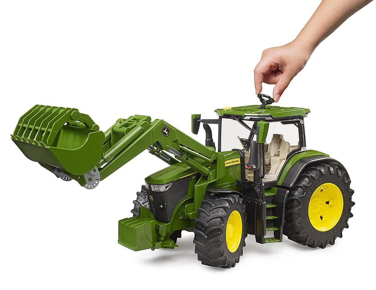 bruder 03151 - John Deere 7R 350 con caricatore frontale, trattore, fattoria, giocattolo