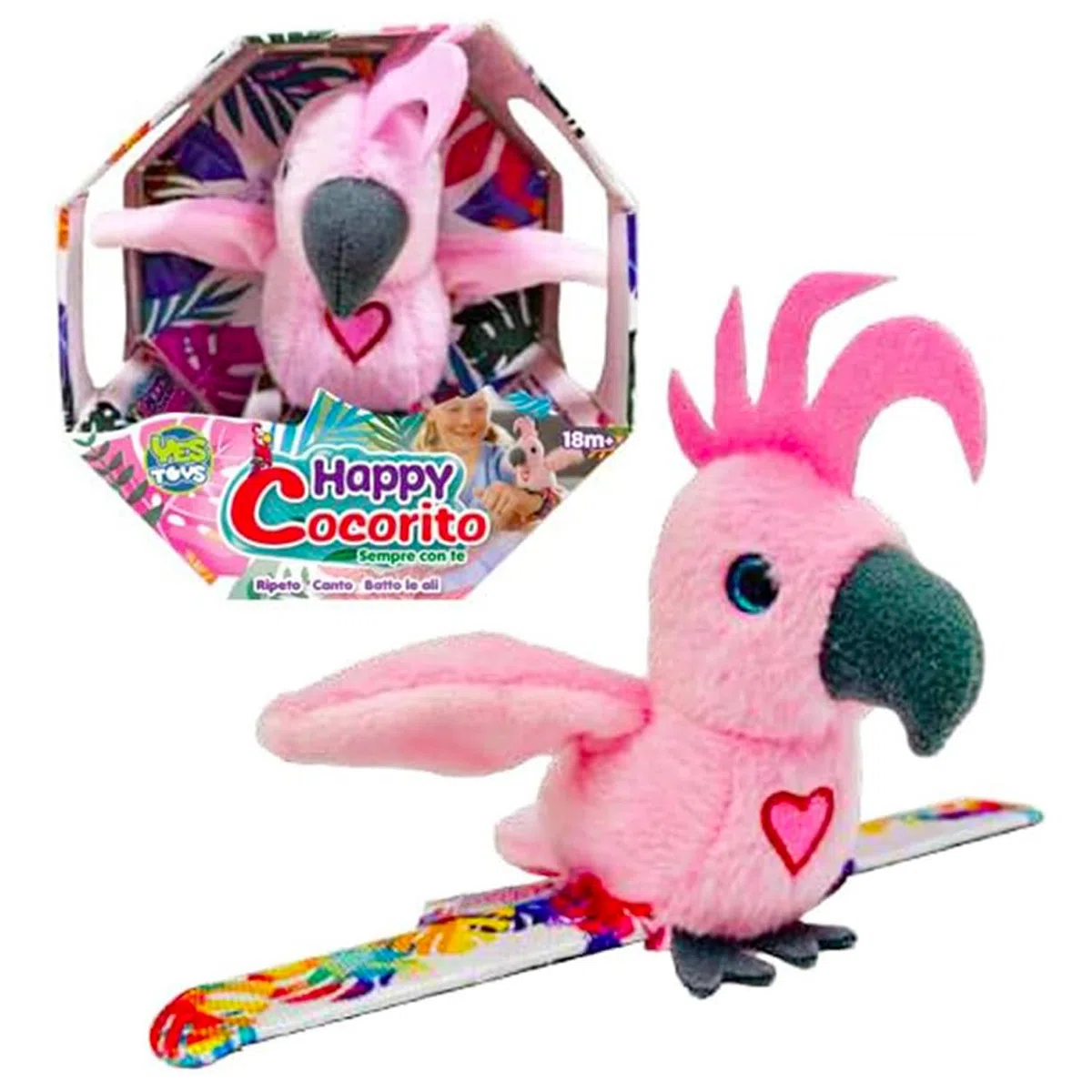 Peluche Interattivo Rosa Happy Cocorito Sempre Con Te GIODICART