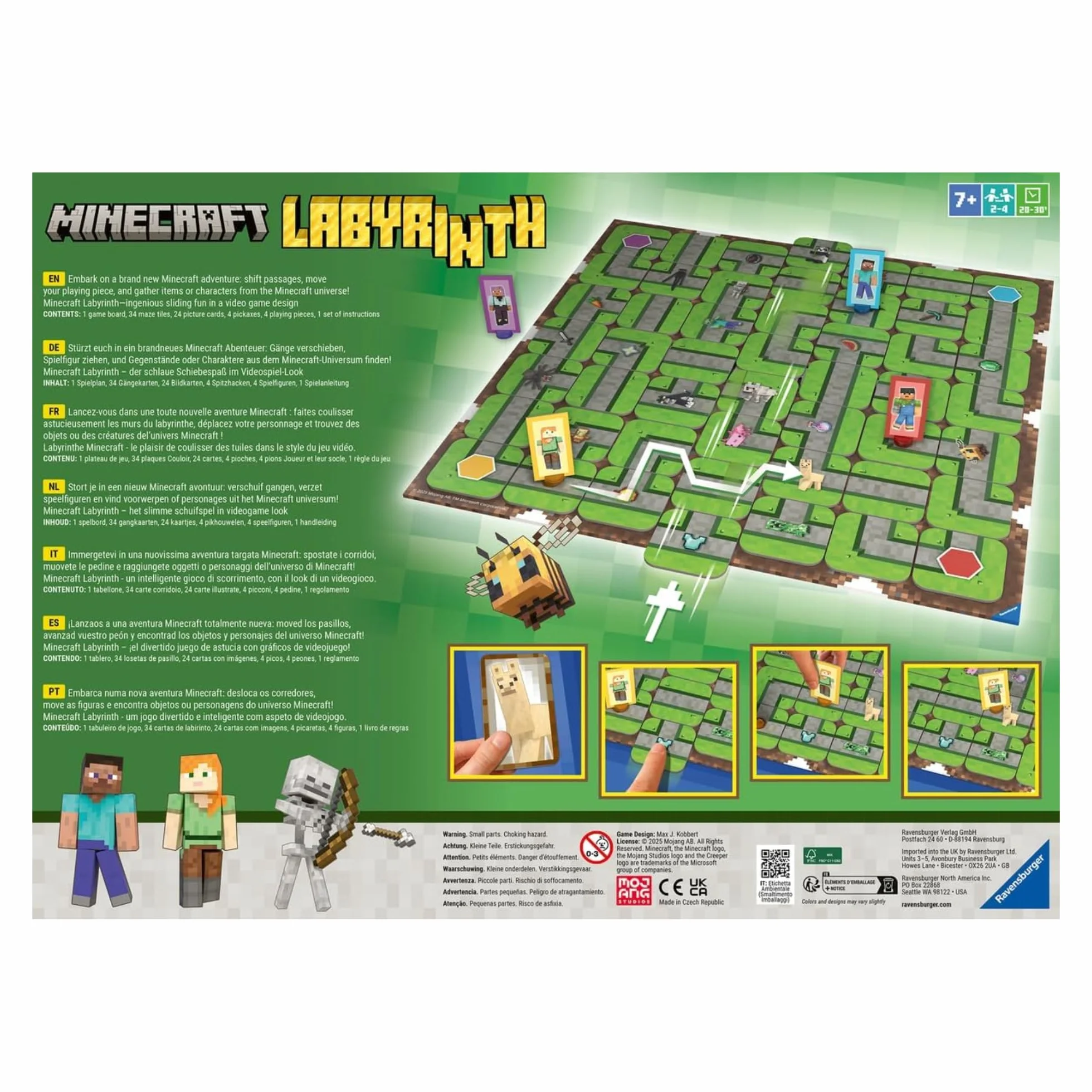Ravensburger - Labirinto Minecraft | Gioco Da Tavolo Bambini 7 Anni | Labirinto Gioco Da Tavolo Per 2-4 Giocatori | Labyrinth Gioco Da Tavolo | Idea Regalo Per Bambini 7 Anni | Idee Regalo