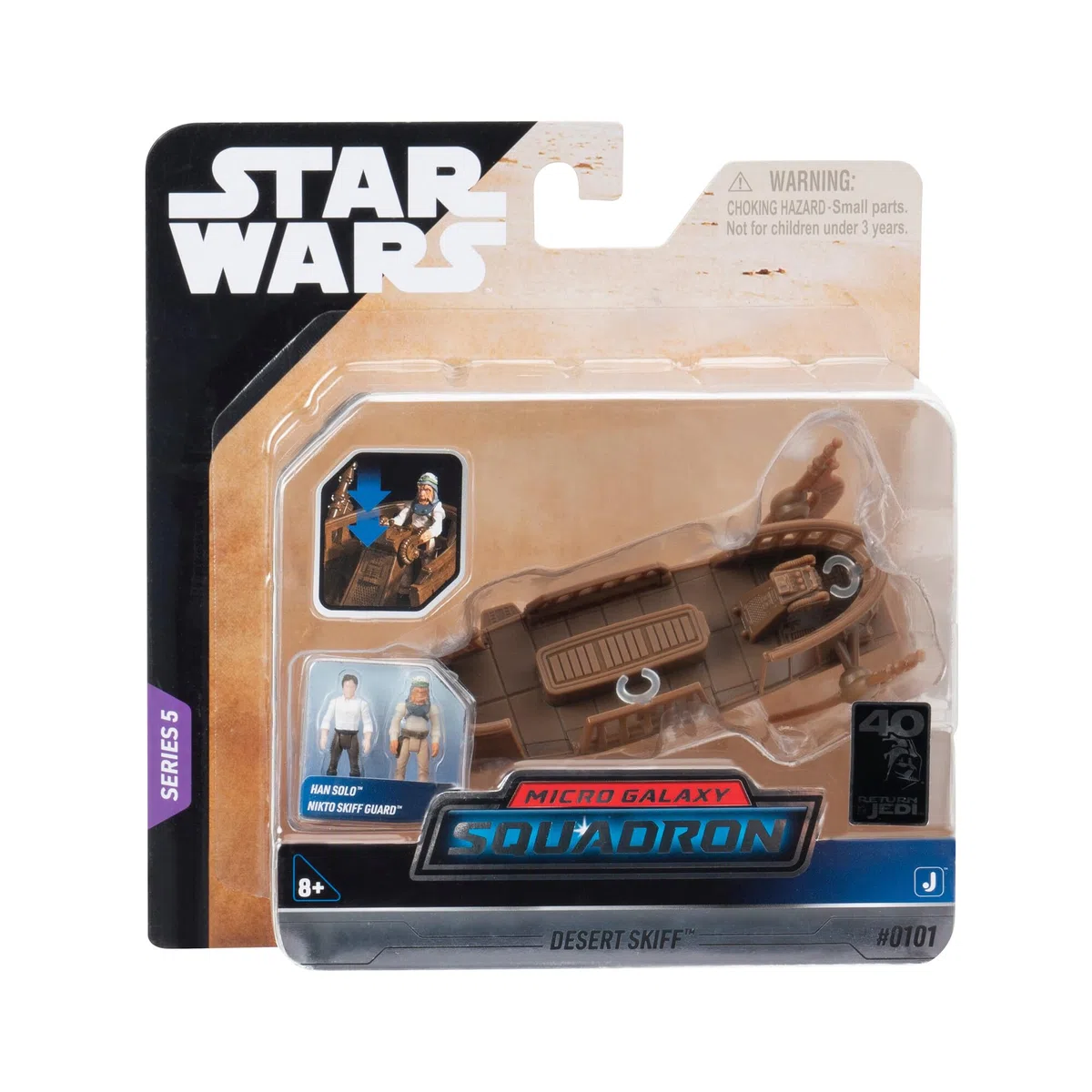 Star Wars Micro Galaxy Squadron Desert Skiff Vehicle con personaggi di Han Solo e Nikto Guard, 3 pollici