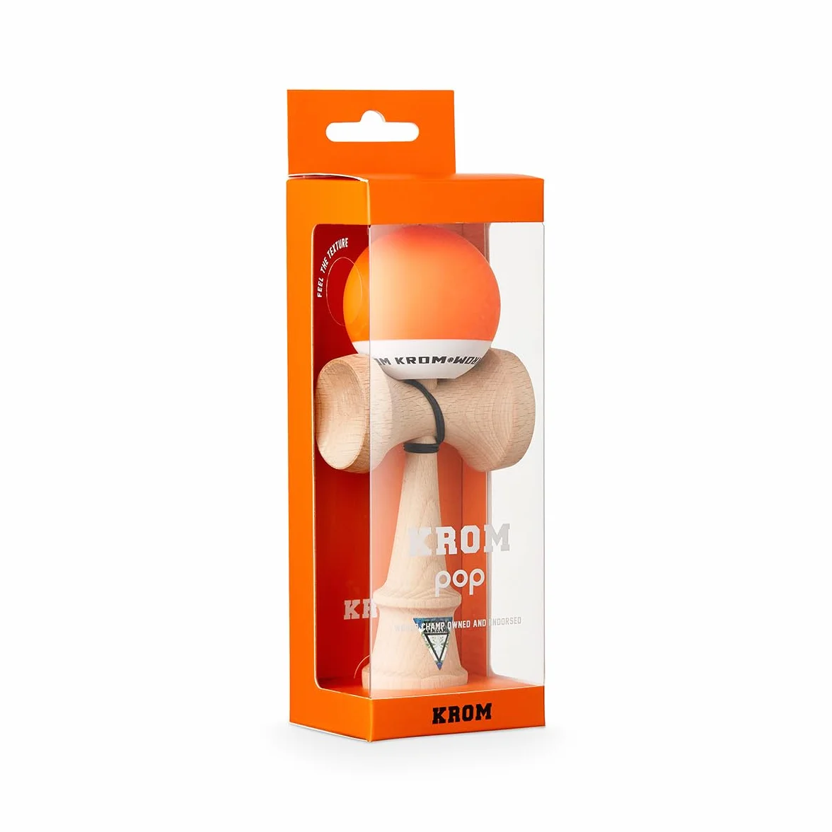 KROM Kendama Gioco - Pop Arancia - Equilibrio impeccabile - Abilità Cognitive migliorate - Equilibrio, riflessi e creatività migliorati - Modello Kendama PRO Fatto per Principianti e Professionisti.
