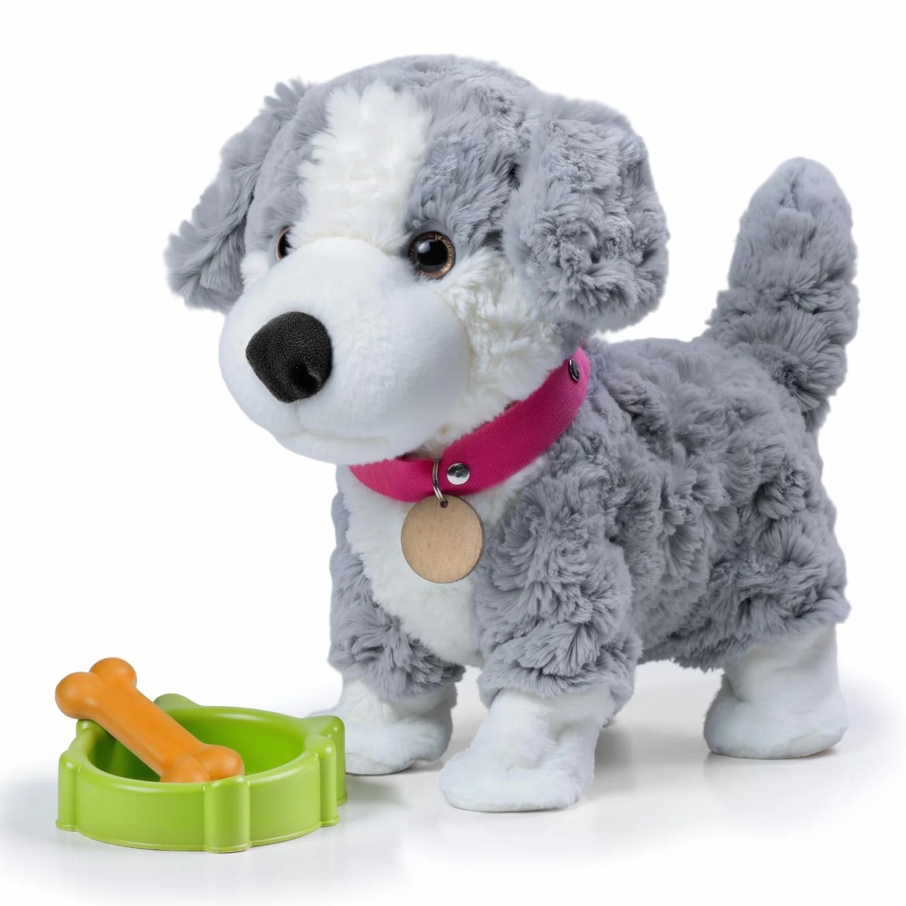 Cane Giocattolo Interattivo Elettronico Peluche con Controllo Vocale, Cammina e Abbaia, Regalo per Bambini 3+