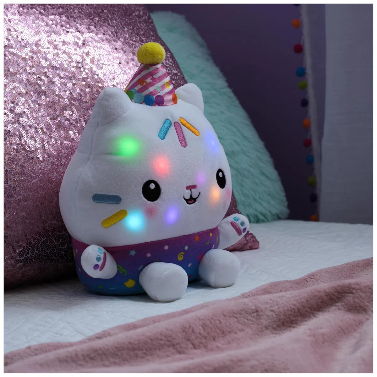 Gabby's Dollhouse Festeggiamenti Peluche Cakey Cat interattivo 25 cm con Suoni Giocattoli Bambini 3+