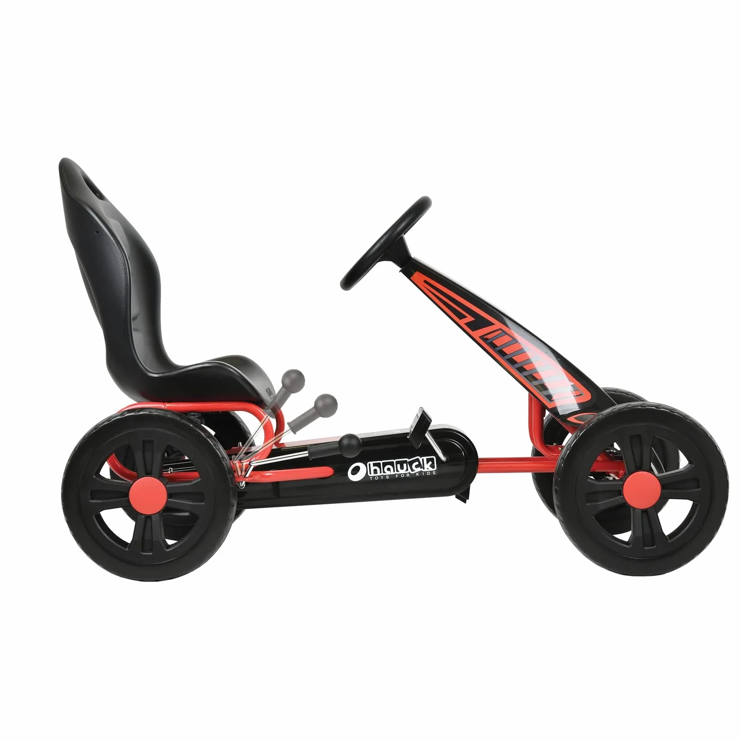 hauck Cyclone Go Kart a Pedali - Cavalcabile Bambino con Freno a Mano e Sedile Regolabile - Ruote EVA Ø 29,1 cm, Telaio in Acciaio - Per Bambini Da 4 a 10 Anni e Max. 55 kg- Rosso