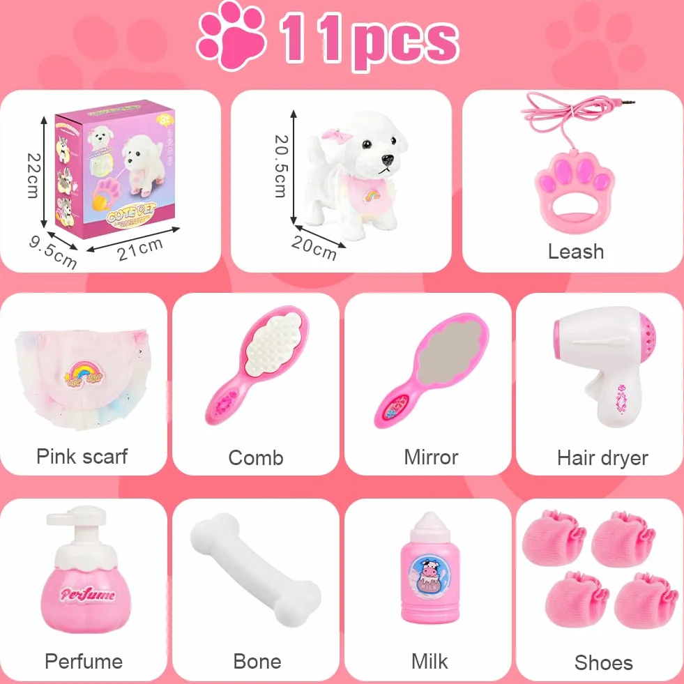 Vicloon Cane Peluche Interattivo Cammina Abbaia Scodinzola Giocattolo per Bambini 14+