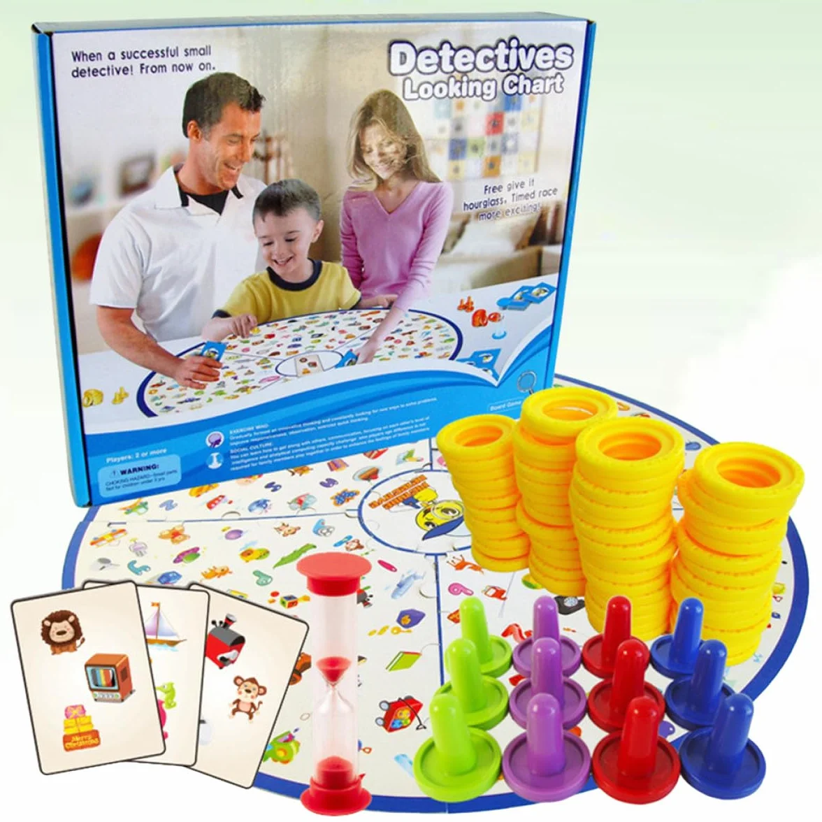 Tabella di Ricerca Detective per Gioco Educativo Interattivo Genitore-Figlio Giocattolo di Intelligenza per Sviluppo Reattività Set Didattico Resistente
