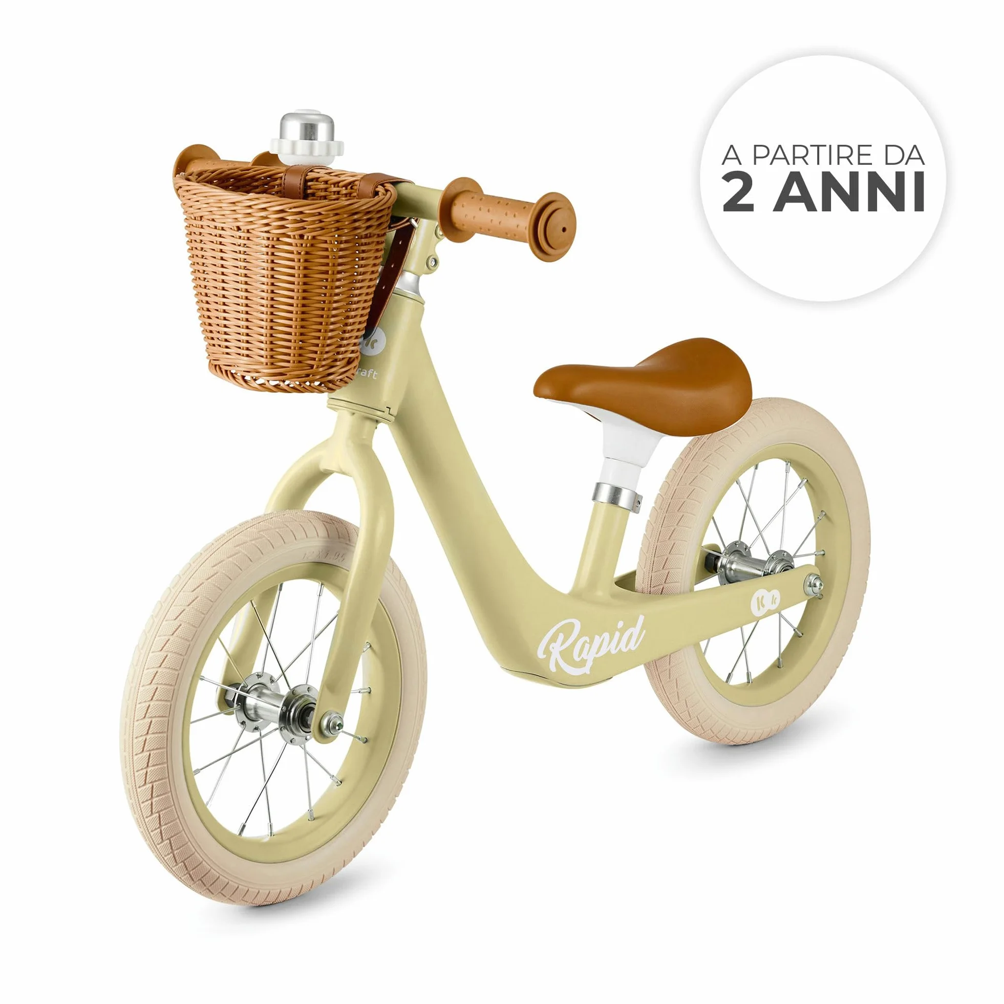 Kinderkraft RAPID2 Bicicletta in metallo, Bici senza pedale, Giocattoli per bambini da 2 anni a 35 kg