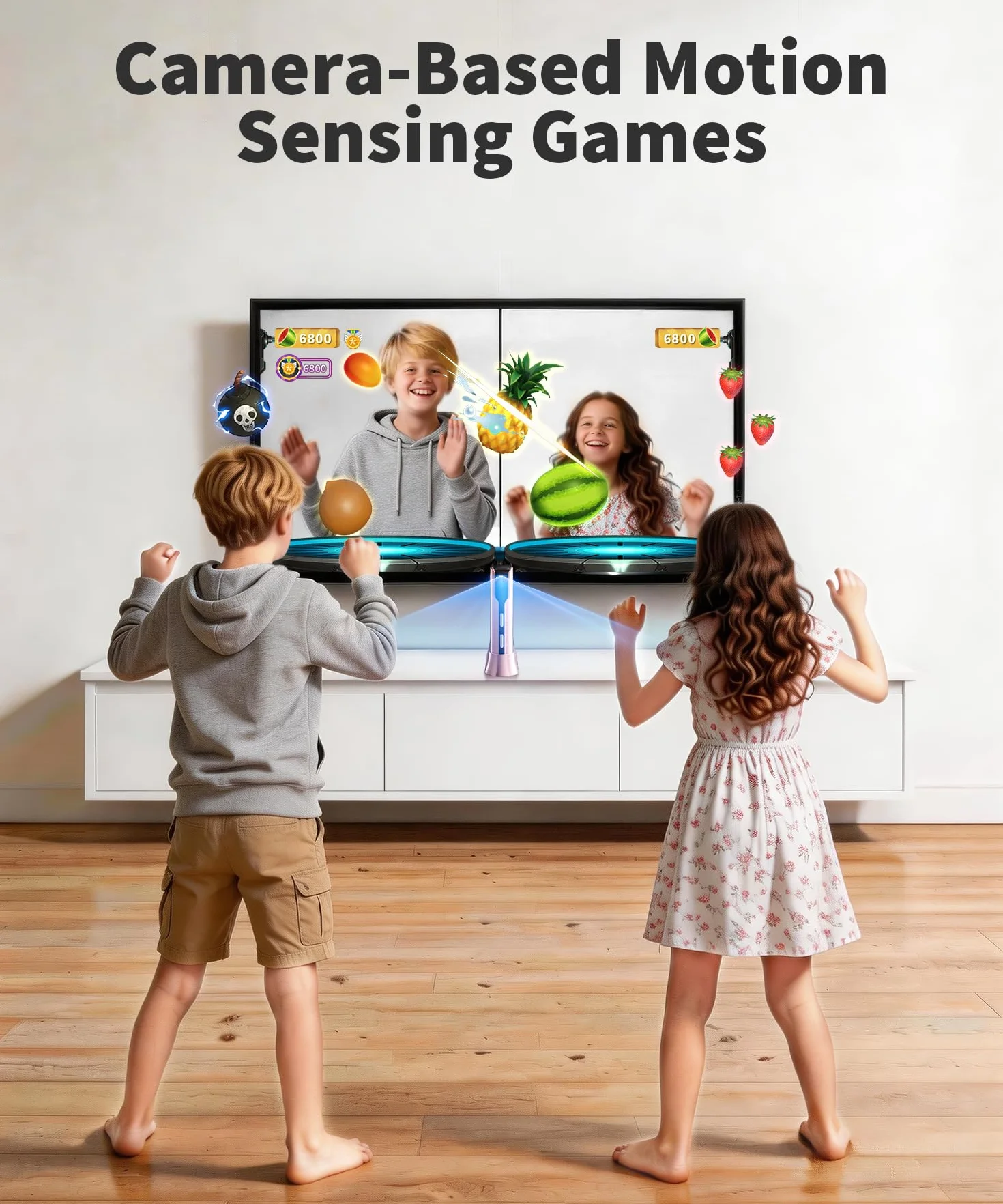 Console di Gioco con Controllo del Movimento per Bambini, Sistema Videogiochi Plug & Play per TV, Giochi Attivi Indoor e Divertimento per Famiglia, Ideale per Serate di Gioco e Feste