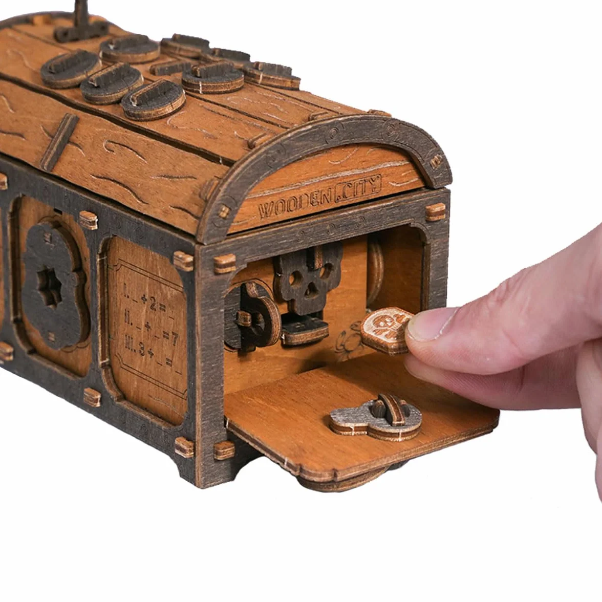 WOODEN.CITY Scrigno del tesoro Escape Room in a Box, scatola rigida per adulti, kit di legno per indizi, puzzle 3D Escape Room, puzzle meccanici in legno per adulti, scatola puzzle pirati