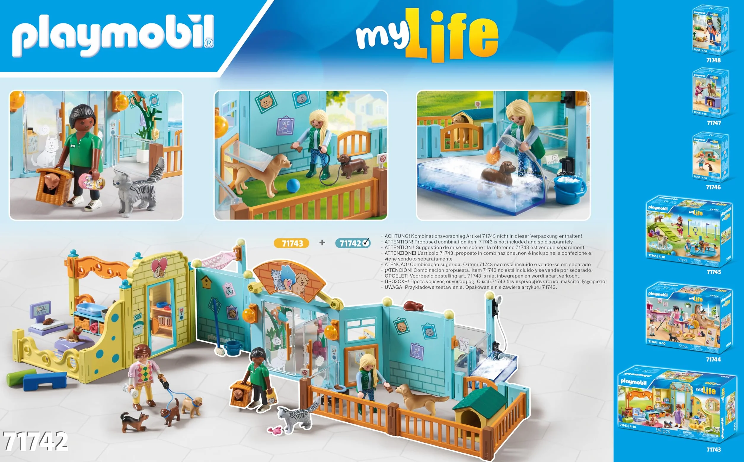 PLAYMOBIL | My Life | Hotel per Animali Set di Figurine Animali | Giocattolo per Bambini dai 4 anni | 71742, Hotel per animali