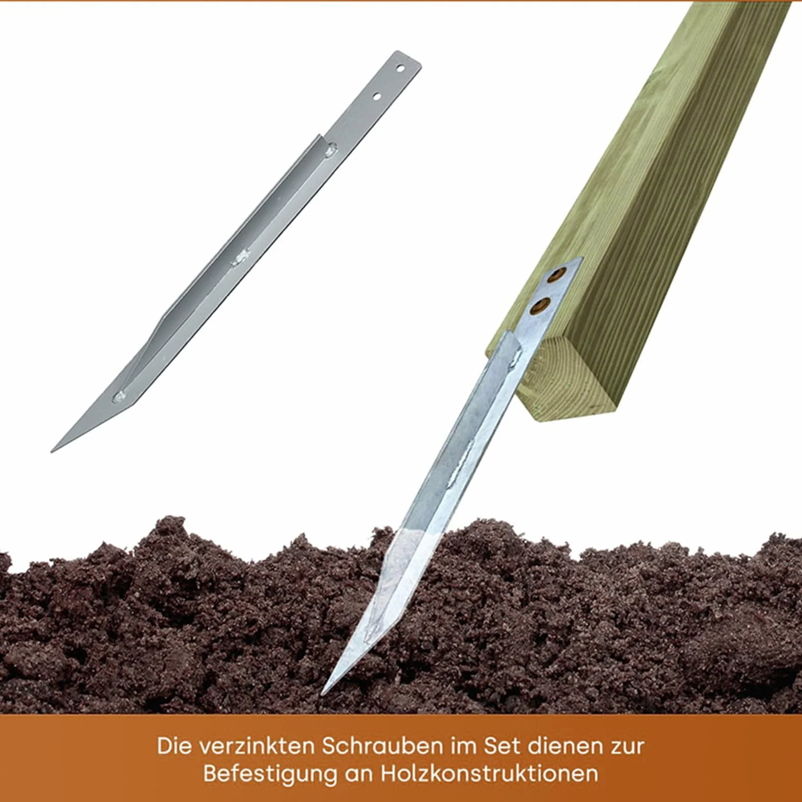 Kit di ancoraggi per altalena, ancoraggi in metallo resistente con viti, per trampolino ad alto , hardware multiuso per esterni e giardino