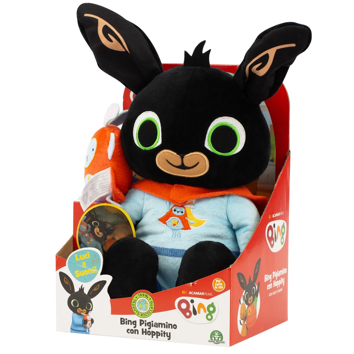 Bing Pigiamino Peluche Interattivo con Amico Hoppity, Giochi Neonato 0 Mesi +, Luci e Suoni