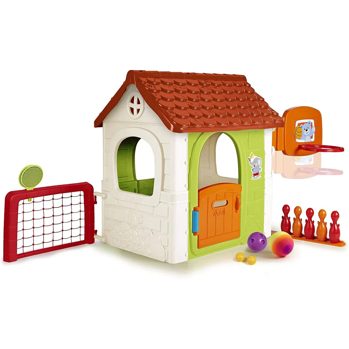 FEBER Multi Activity House 6in1 Casetta da Giardino per bambini con 6 Attività