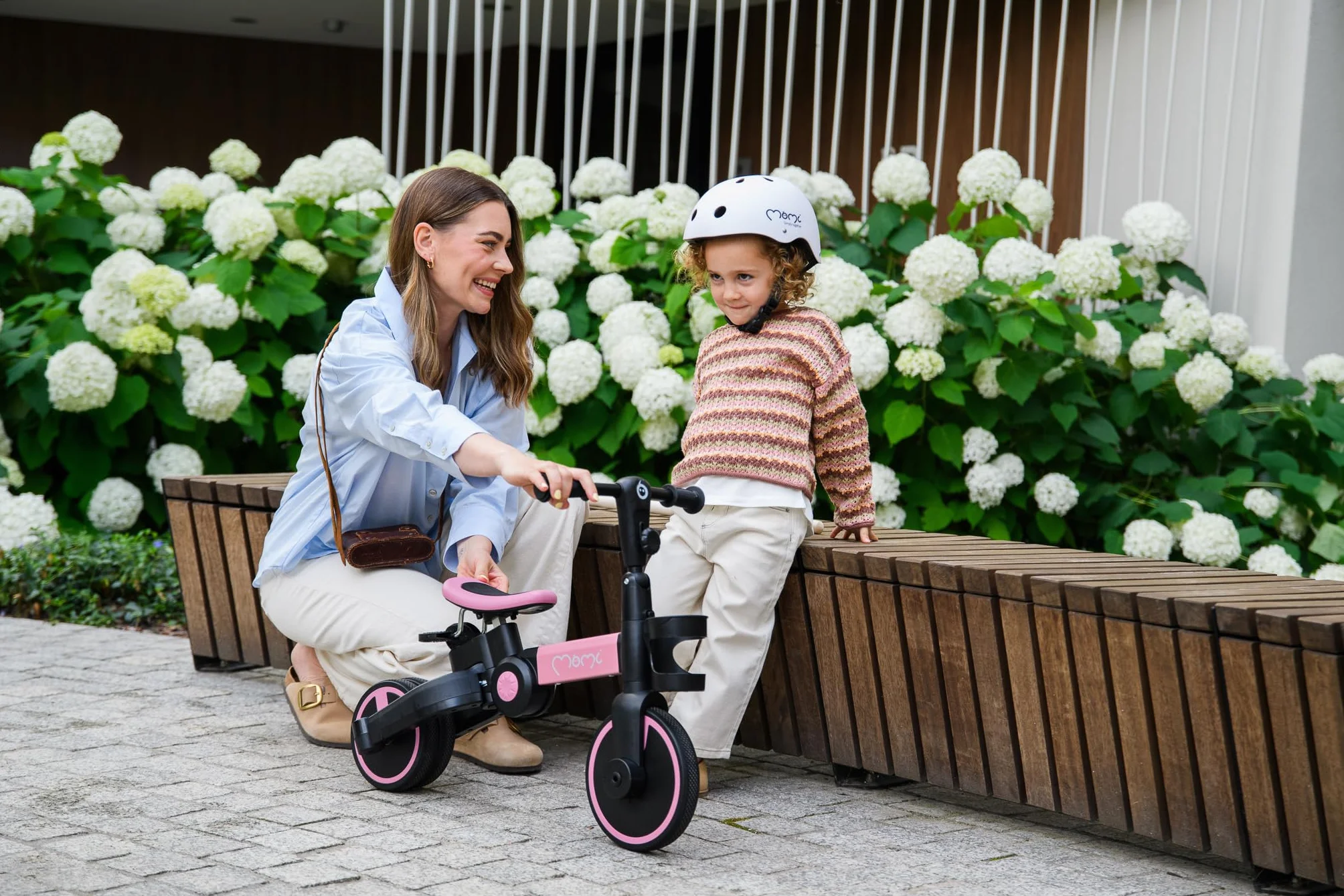 MoMi FILO 3in1 Triciclo Evolutivo per bambini 1-3 anni - Bici Senza Pedali Pieghevole, sella regolabili, pedali rimovibili - Tricicli con portabicchiere e ruote in EVA