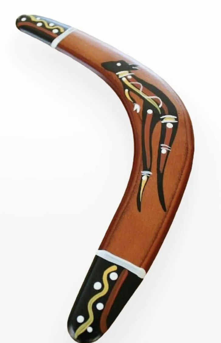 Realizzato a mano e dipinto a mano in Australia, 29 cm, Boomerang (canguro)