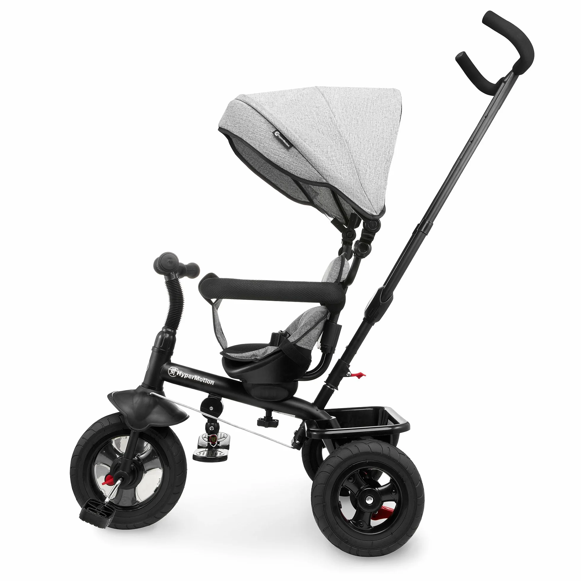 HyperMotion Triciclo Pieghevole per Bambini 1-4 Anni con Manubrio per Genitori - Bicicletta Evolutiva fino a 20kg - Monopattino Bambino Regolabile con Struttura Ergonomica, Grigio