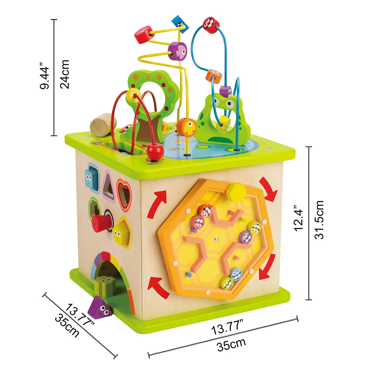 Hape Cubo Multiattività Legno Bambini Gioco Cinque Facce Attività