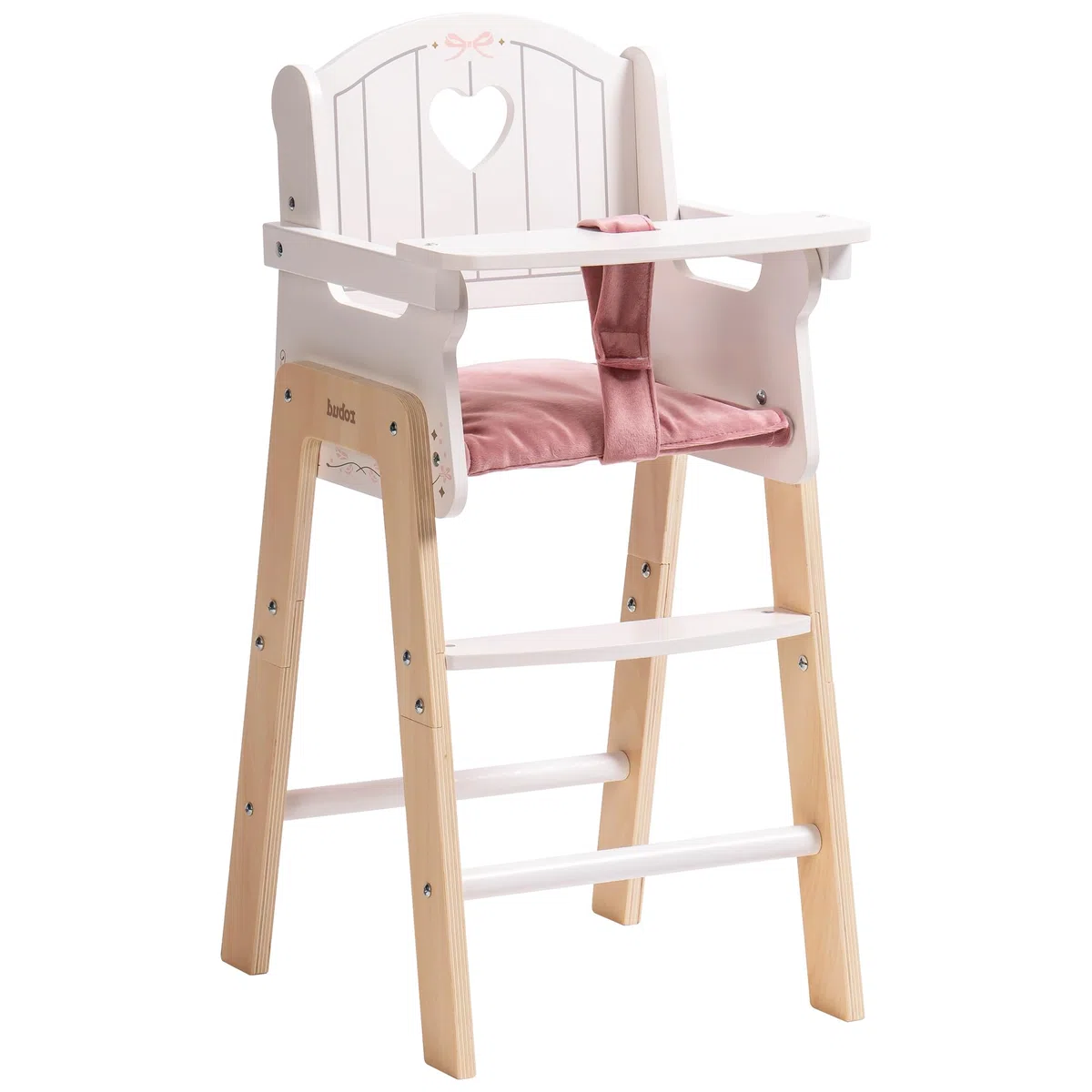 ROBUD Seggiolone per bambole in legno 18-20 pollici Rosa