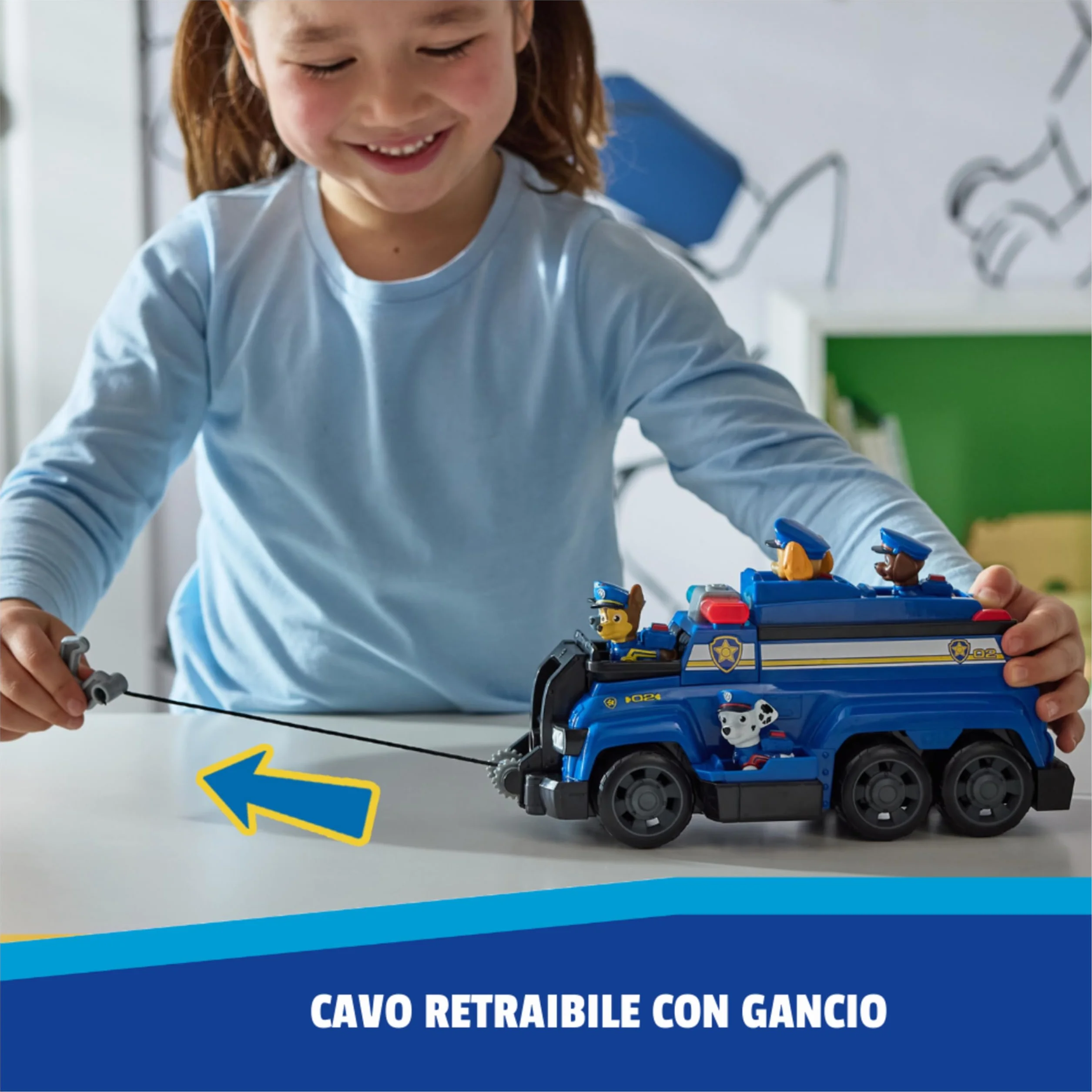 Paw Patrol Team Cruiser, Veicolo di Grosse Dimensioni con Action Figure Speciali di Chase, Marshall, Skye, Rubble, Rocky e Zuma, Giocattoli per Bambini e Bambine da 3 Anni in su