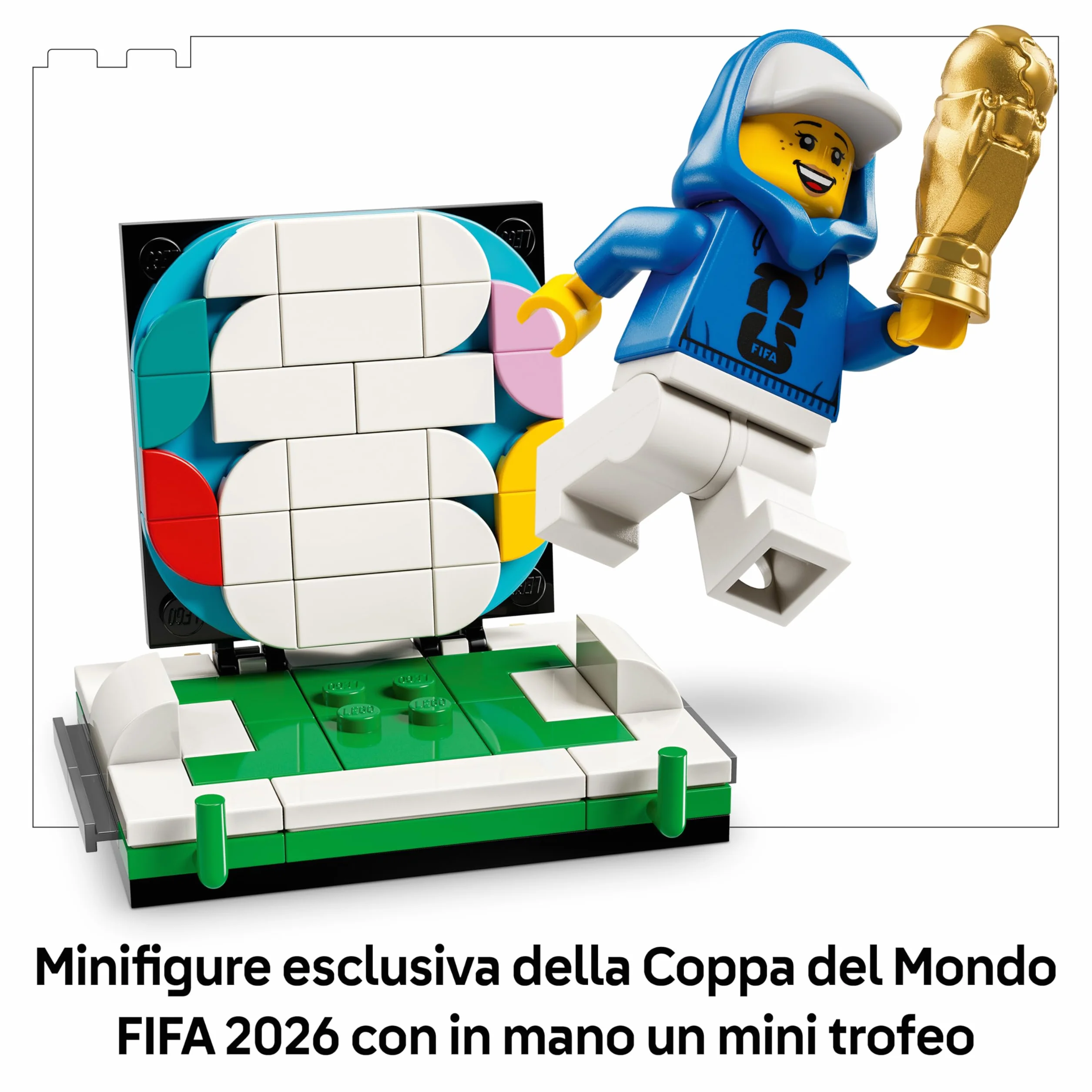 LEGO Editions Trofeo Ufficiale della Coppa del Mondo FIFA 43020 Kit di Modellismo Fai da Te 3D con Minifigure da Collezione