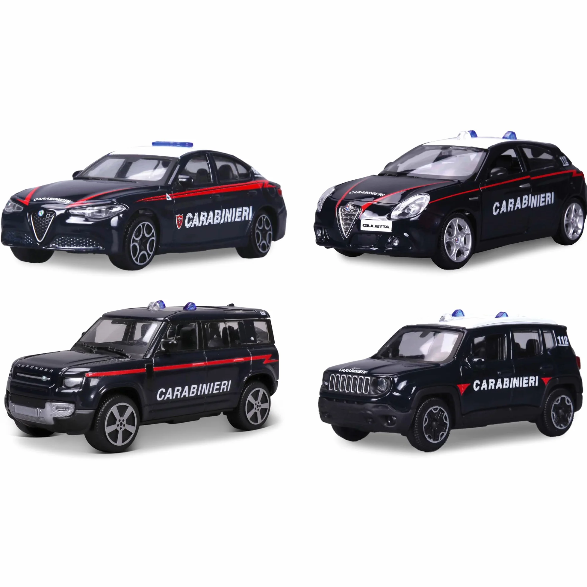BBURAGO - Auto Carabinieri - Modellino Realistico Auto in Scala 1:43 (Scelta Casuale tra i Modelli Disponibili), Licenza Ufficiale Arma dei Carabinieri, Età consigliata 3+ Anni