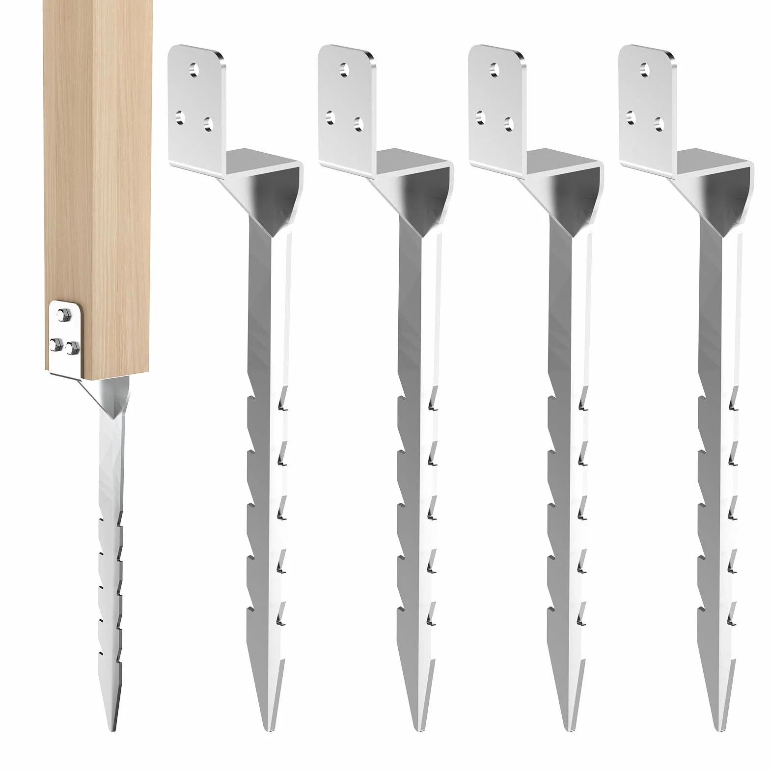 Set di 4 manicotti per altalena, a forma di L, 50 cm, in acciaio zincato a caldo, supporto per pali in legno, per altalena