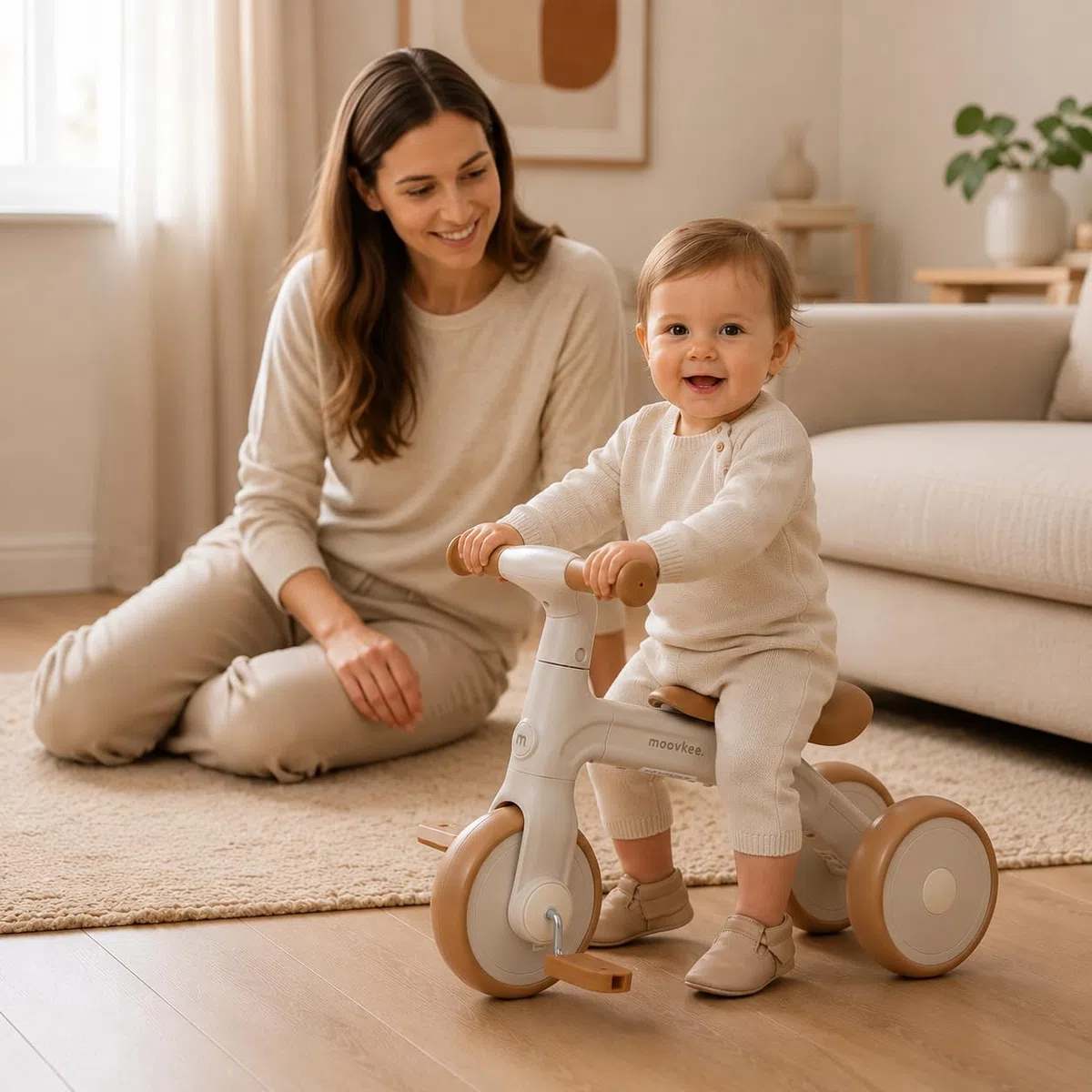 Bicicletta 3 in 1 Triciclo Todi Sand per Bambini con Pedali e Sella Regolabile