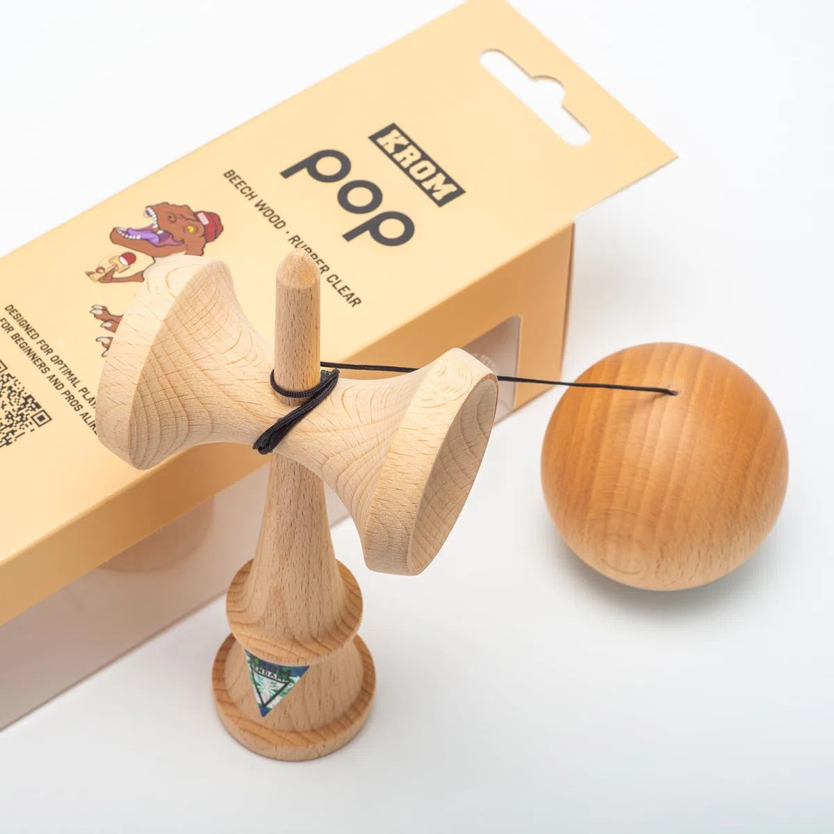 KROM Kendama Gioco - Pop Naked - Abilità Cognitive migliorate - Equilibrio, riflessi e creatività migliorati - Modello Kendama PRO Fatto per Principianti e Professionisti.
