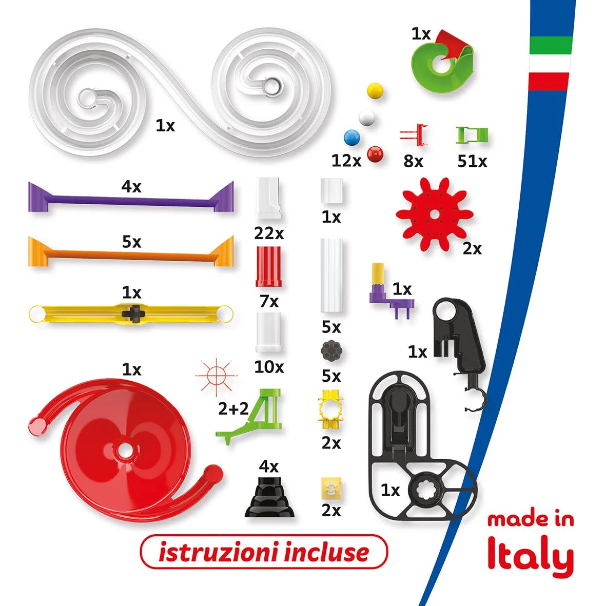 Quercetti Migoga Elevator, Pista Biglie per Bambini 150 Pezzi con Ascensore, Giochi Bambino 5 Anni in Su, Giochi Creativi, Costruzioni per Bambini, Giochi Educativi, Made in Italy