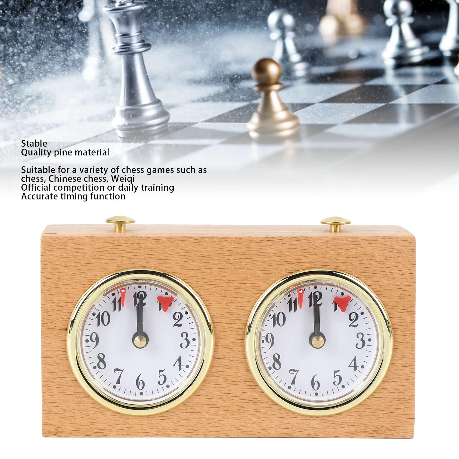Ausla Timer Orologio degli Scacchi Strumento Meccanico Tempistica Legno retrò per Scacchi Cinesi Weiqi