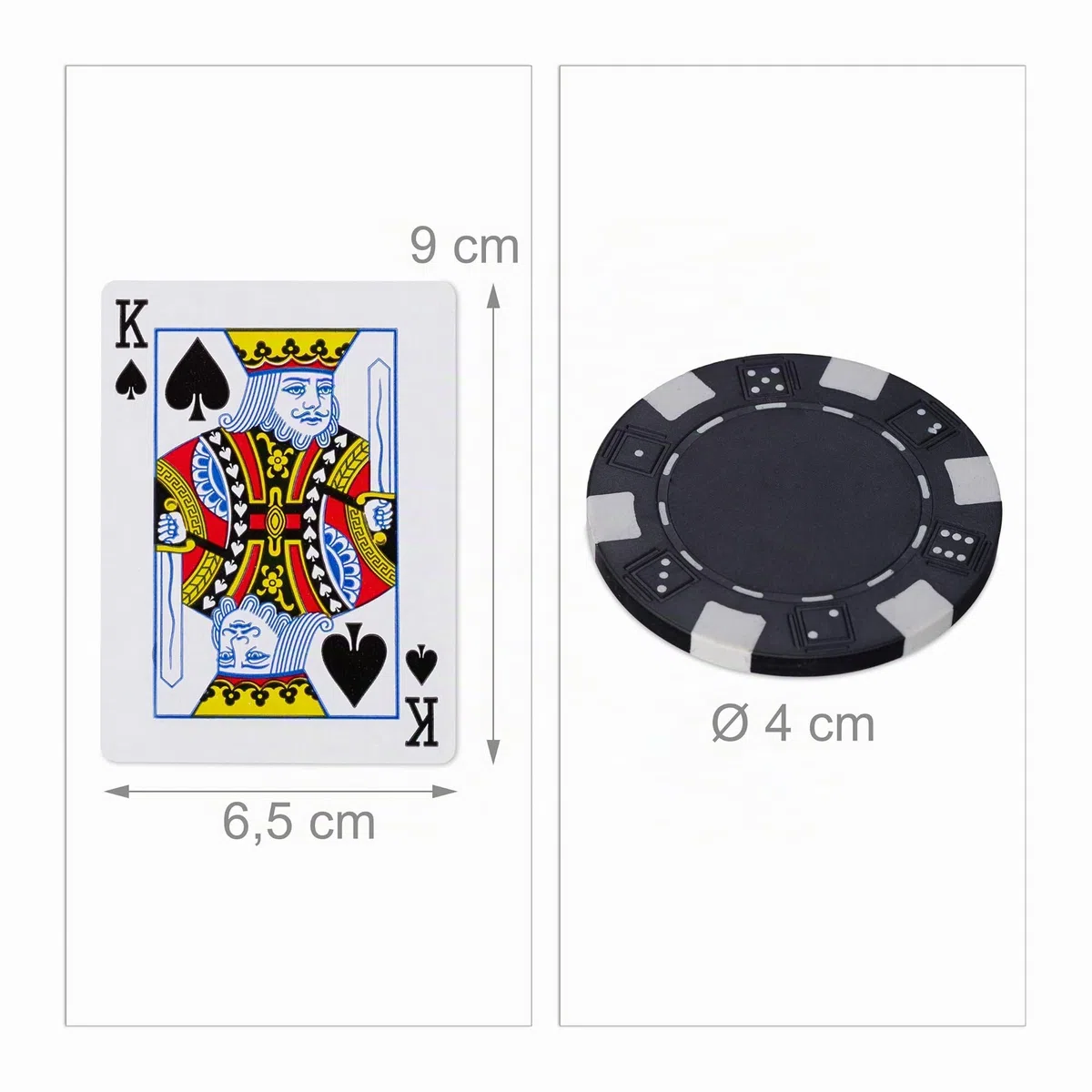 Relaxdays Poker Set 300 Fiche Valigetta Alluminio Argento