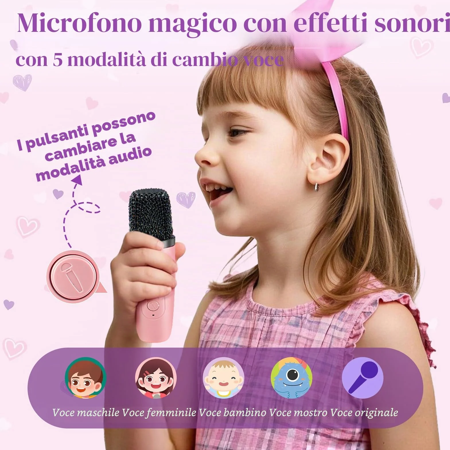 Regali Unicorno per Ragazze 6 7 8 9 10 Anni Macchina Karaoke Bambini Microfono con Altoparlante Coperta Luminosa Unicorno Lampada Notturna Cerchietto Braccialetti Regalo Compleanno Giocattolo Ragazze