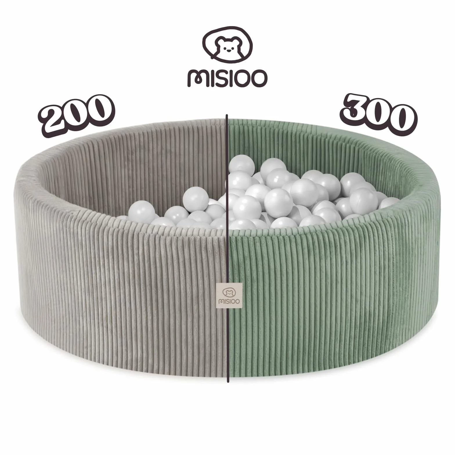 MISIOO Piscina Bambini Lavabile 90x30cm - Piscina con Palline per Bambini - Gioco Sicuro e Divertente per Interno - Facile da Pulire e Perfetto per Ore di Divertimento in Famiglia!