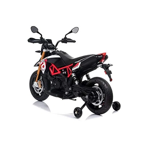 Aprilia Dorsoduro 12V Moto Elettrica per Bambini 2 Motori 45W LED EVA Sedile Pelle 3-6 Anni