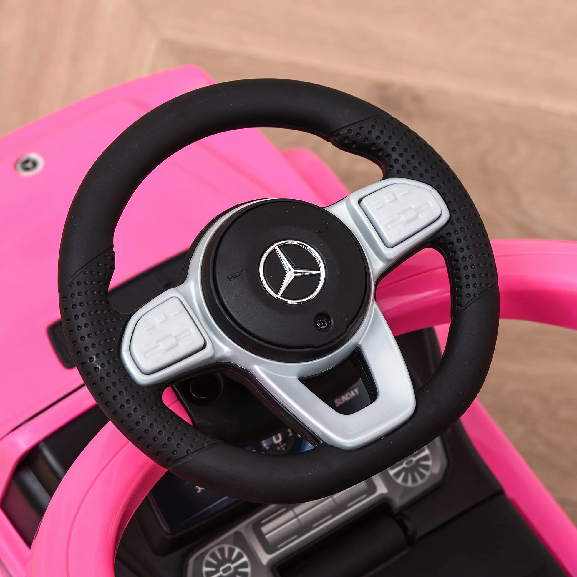 HOMCOM Macchina a Spinta per Bambini 12-36 Mesi con Licenza Mercedes-Benz G350, Giocattolo Macchina Cavalcabile con Tettuccio e Maniglia di Spinta, 85.5x40.5x95 cm, Rosa