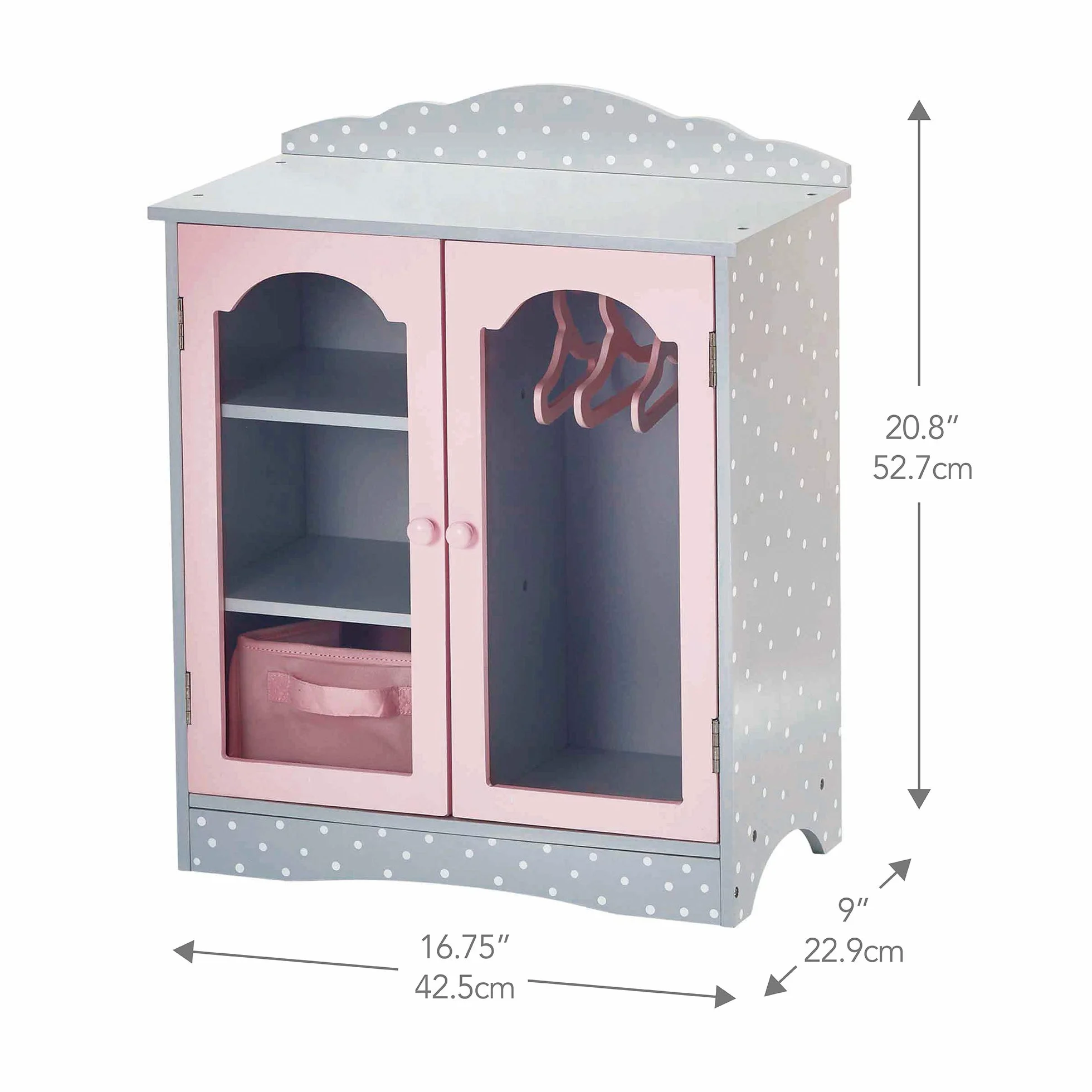 Guardaroba per Bambole Armadio Legno Olivia's World TD-0210AG
