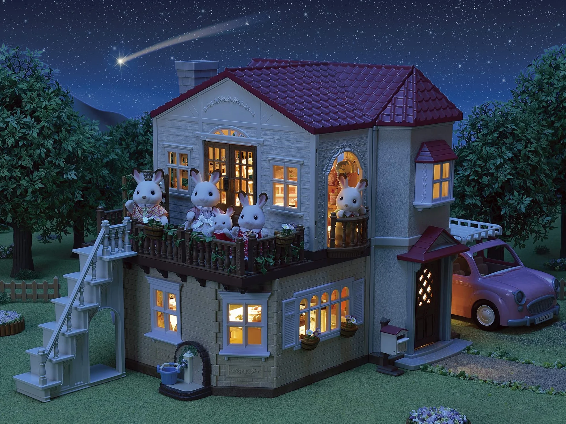 Sylvanian Families - Casa Grande con Luce, Attico Segreto e Spazi Modulari – Playset Dettagliato per Bambini – Modello 5716