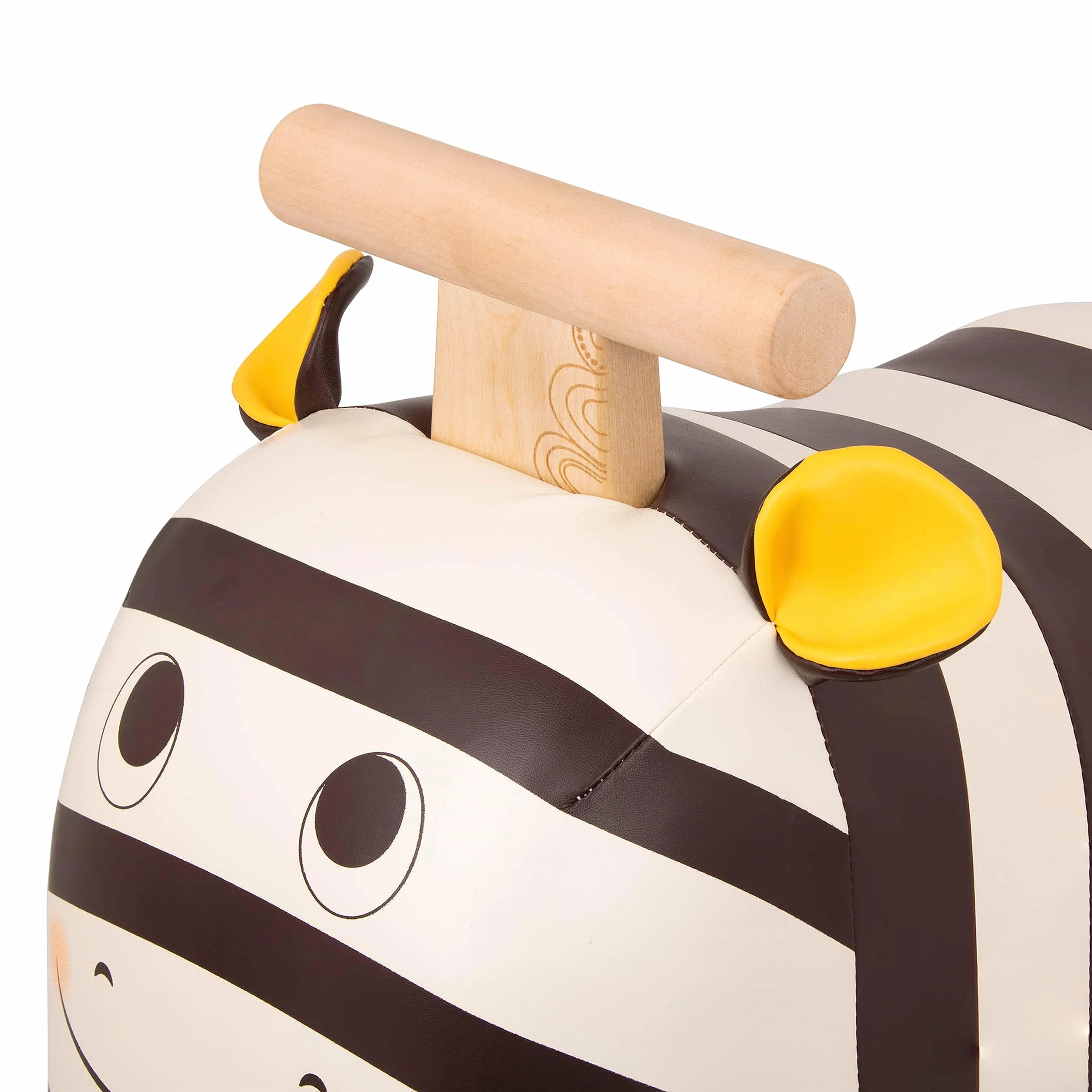 B. toys - Zippity Zebra - Zebra cavalcabile - Giocattolo cavalcabile per bambini e ragazzi - Sedile morbido - Giocattolo in legno - 18 mesi +