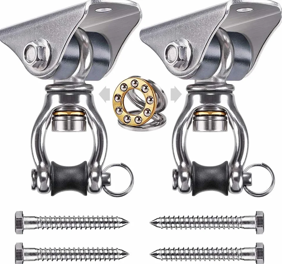 SELEWARE 2 Ganci Oscillanti per Impieghi Gravosi, Ganci Rotanti, Fissaggi per Borse da Boxe, Ganci per Altalene e Accessori per Amache, per la Sospensione delle Sedie a Columpio