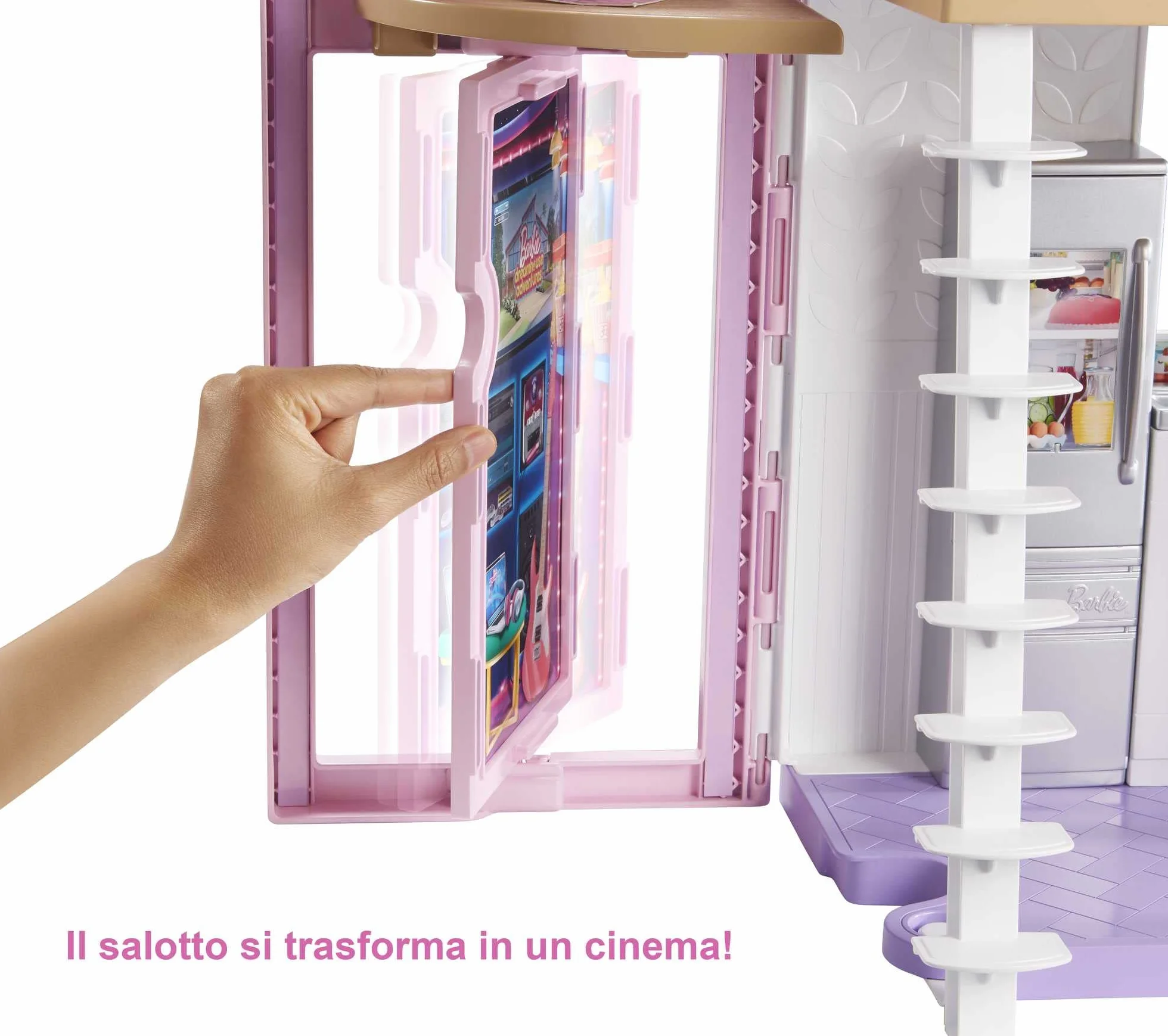Barbie - Casa di Malibu - Casa di Barbie Malibu - Playset Trasformabile con Plug-and-Play - Oltre 25 Accessori - 60 Cm - Regalo per Bambini da 3+ Anni, FXG57
