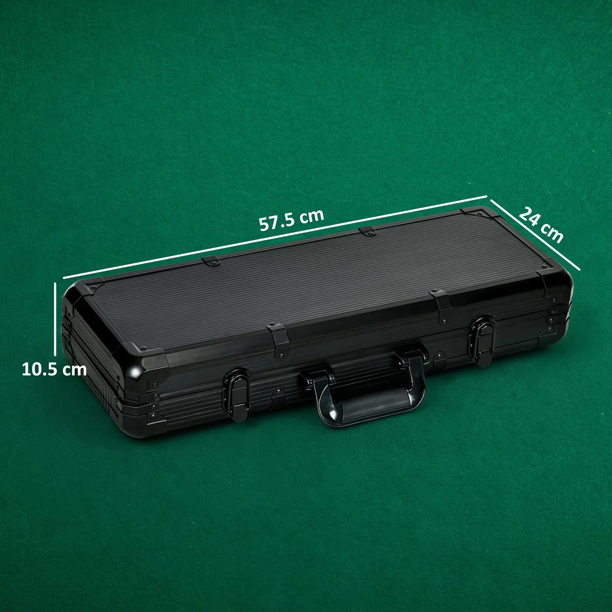 SPORTNOW Set Poker Completo 500 Fiches 2 Mazzi Carte 5 Dadi Valigetta Alluminio ABS Nero