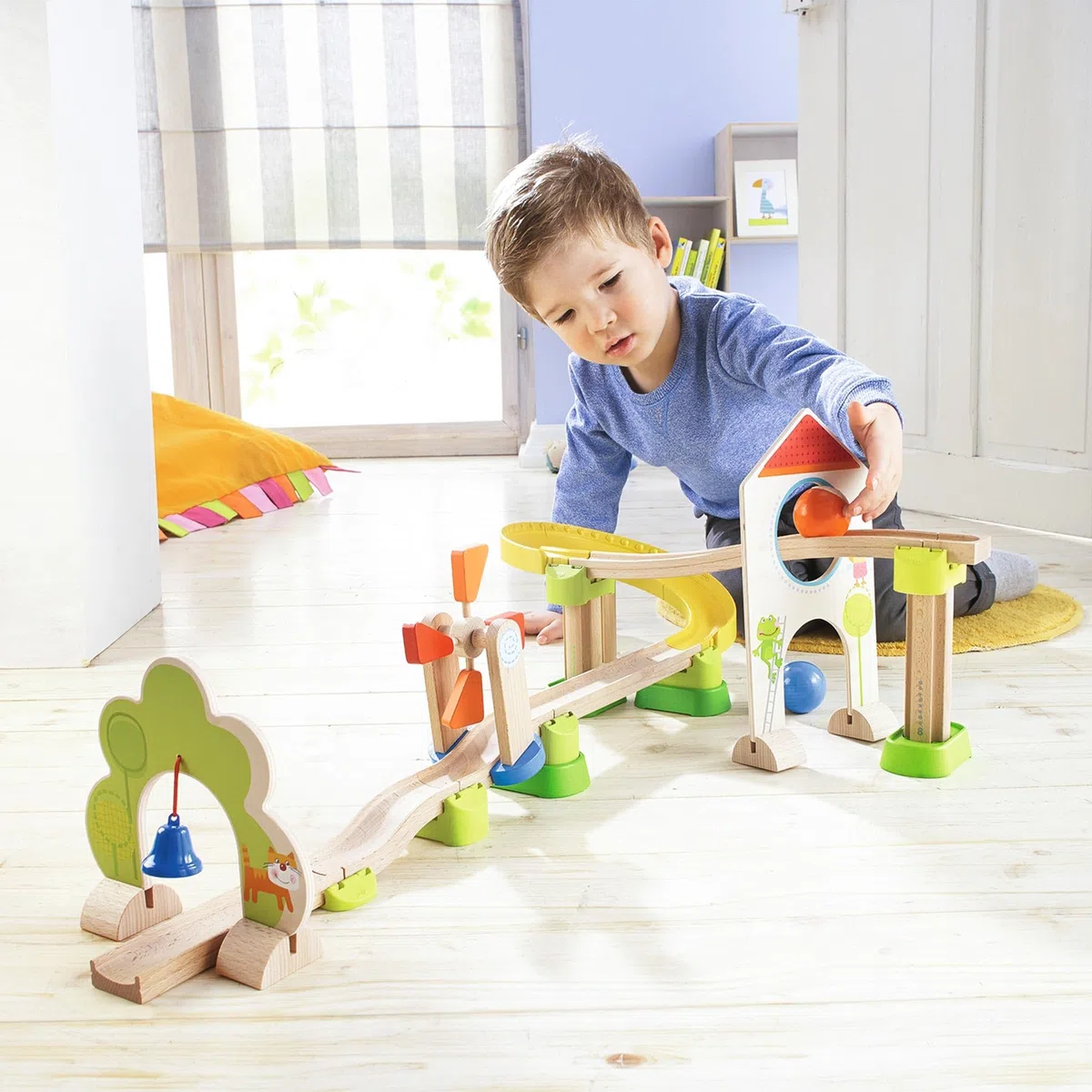 HABA 300438 Ball Track Kullerbü - Windmill Track- with Special Effects, for Ages 2 Years And Up (Made in Germany)